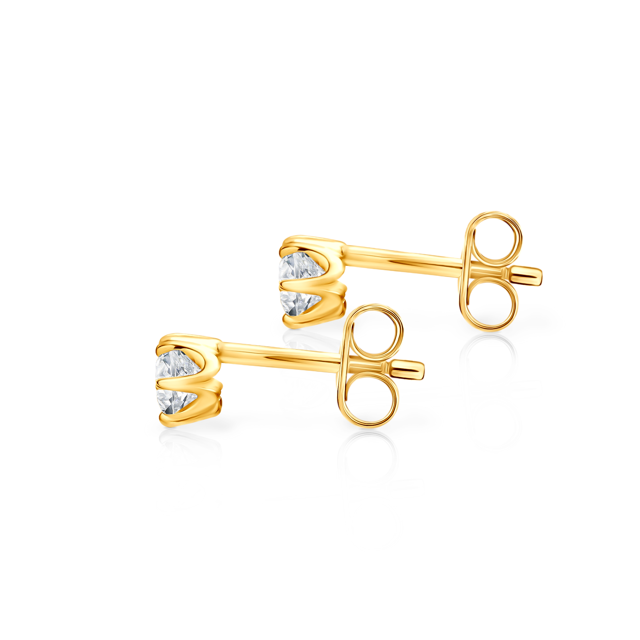 Kolczyki kulki  Savicki: złote, cyrkonie - 3