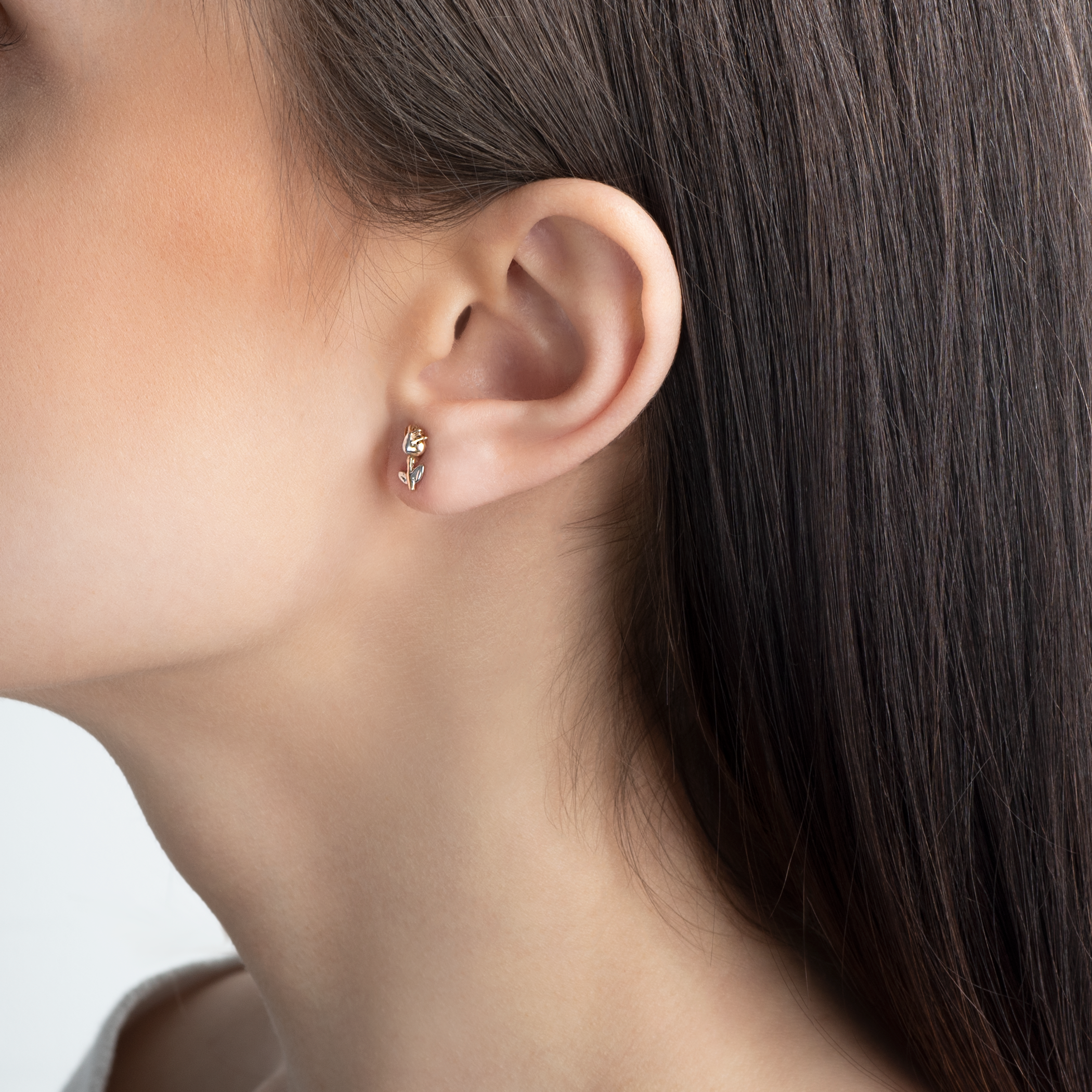 Kolczyki róże Savicki: złote - 5