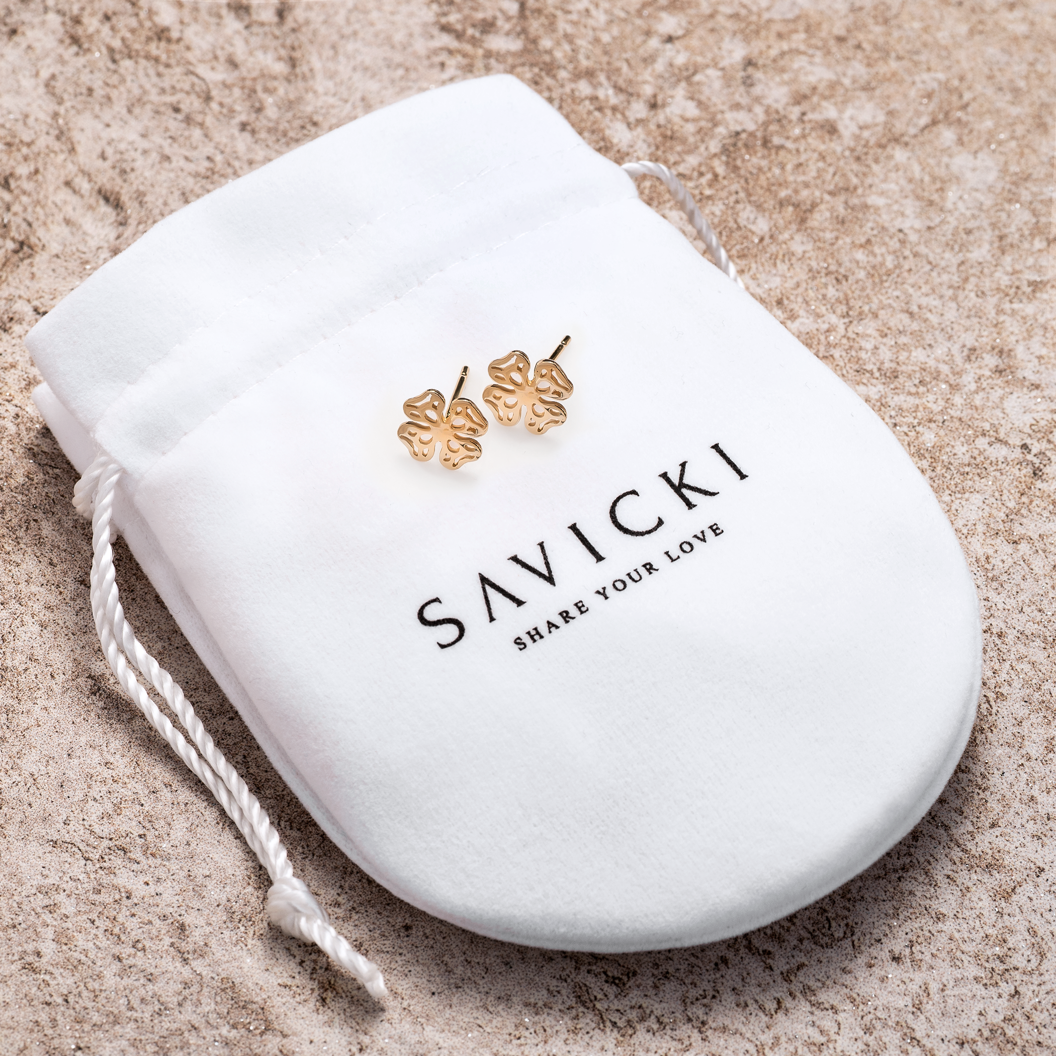 Ohrringe Kleeblätter  Savicki: Gold - 4