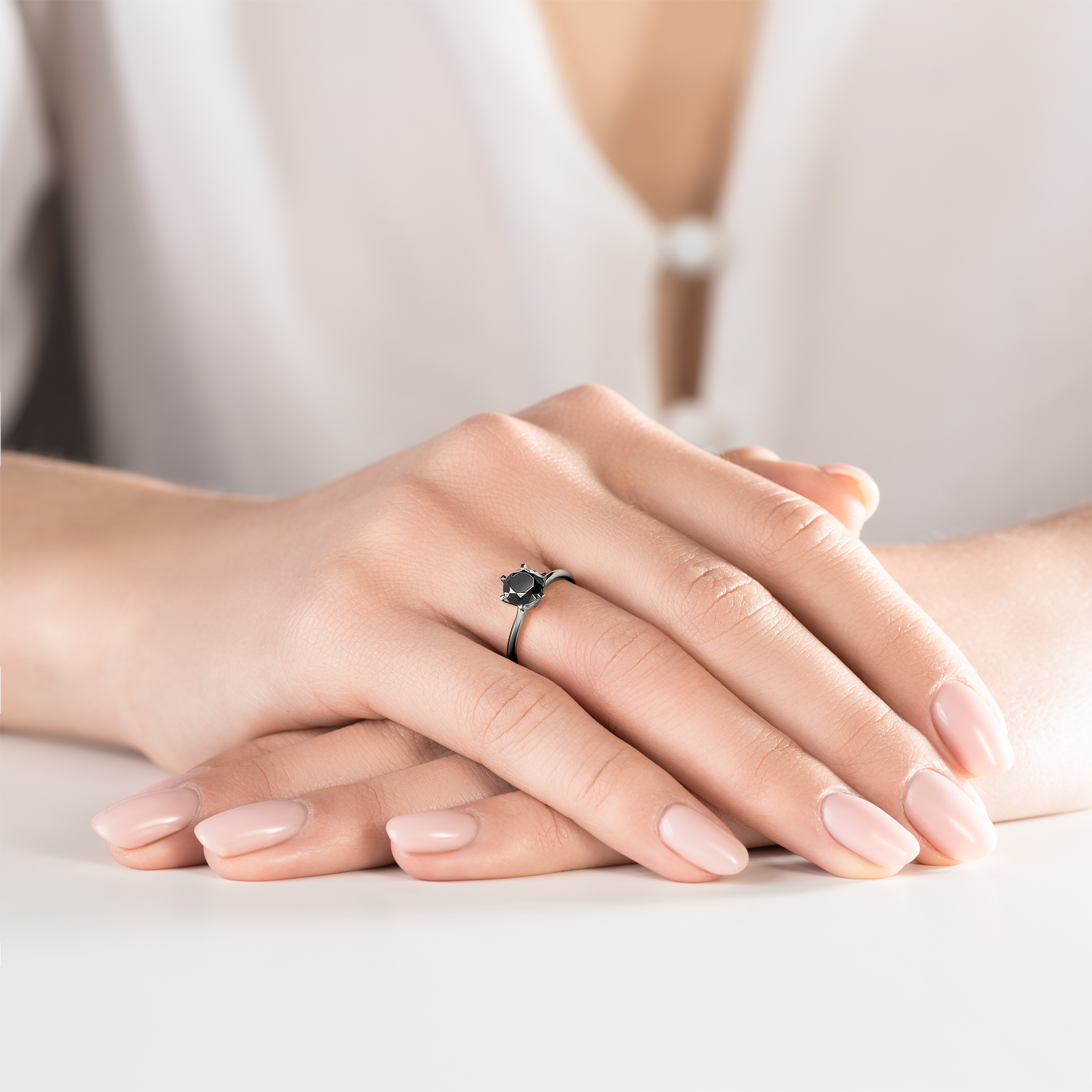 Verlobungsring The Journey: Schwarzes Gold, Schwarz Diamant