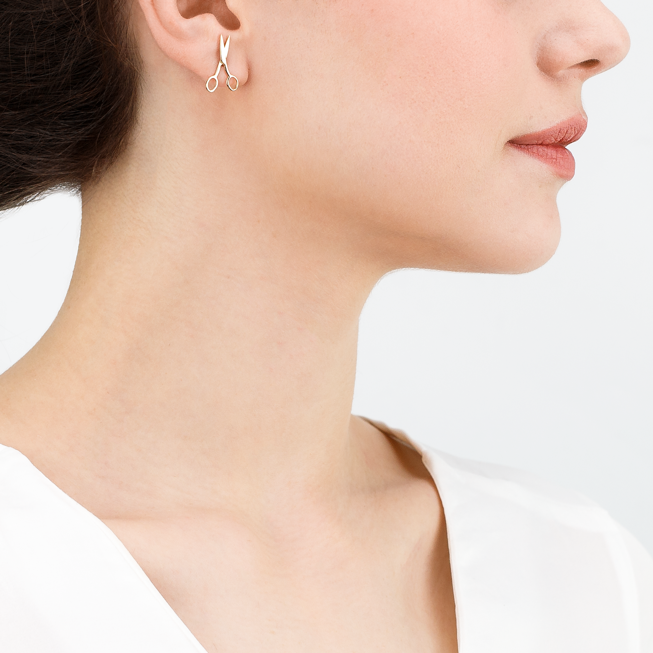 Kolczyki nożyczki Savicki: złote - 5