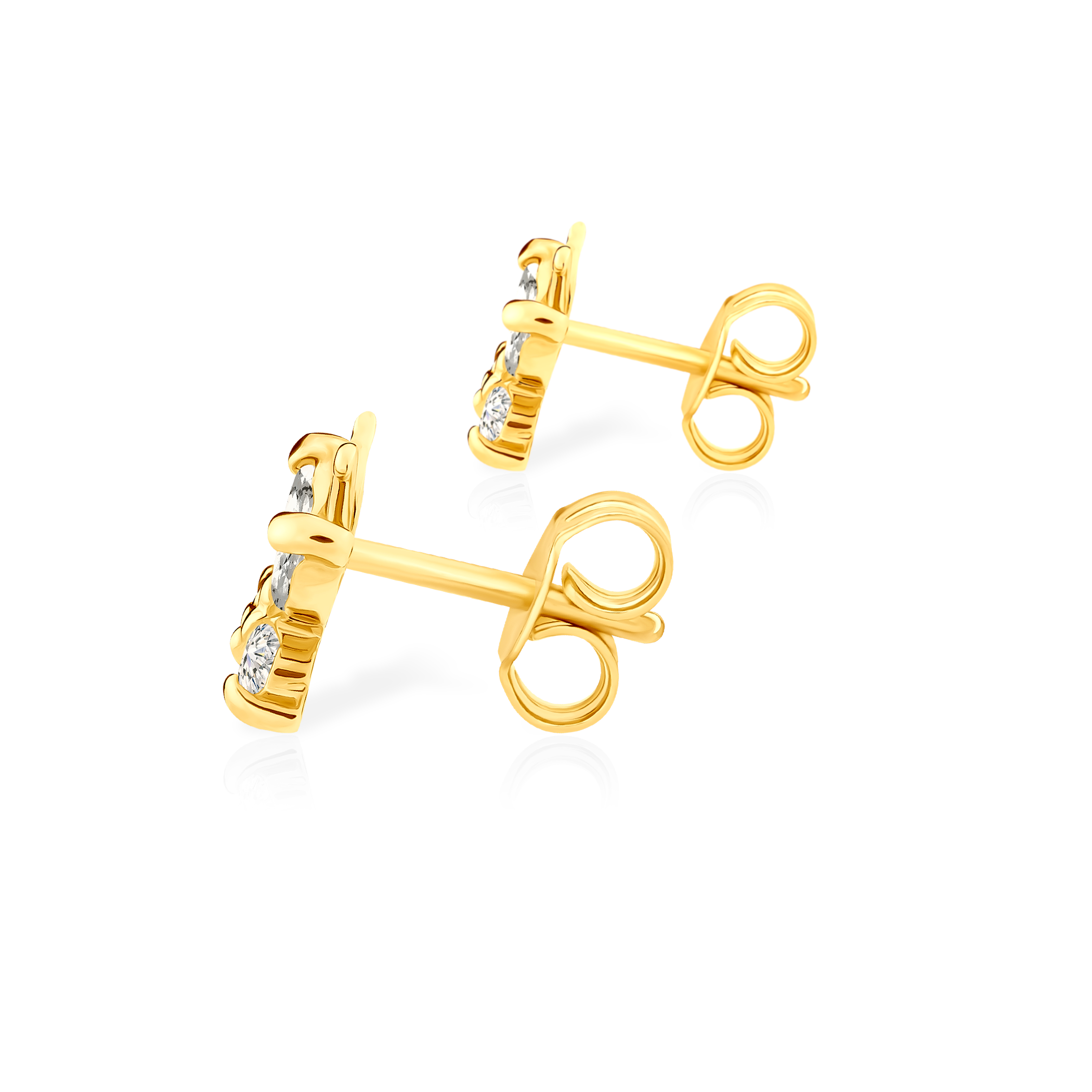 Kolczyki motylki Savicki: złote, cyrkonie - 3