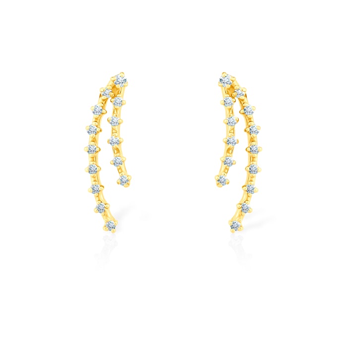 Náušnice SAVICKI: žluté zlato, zirkony