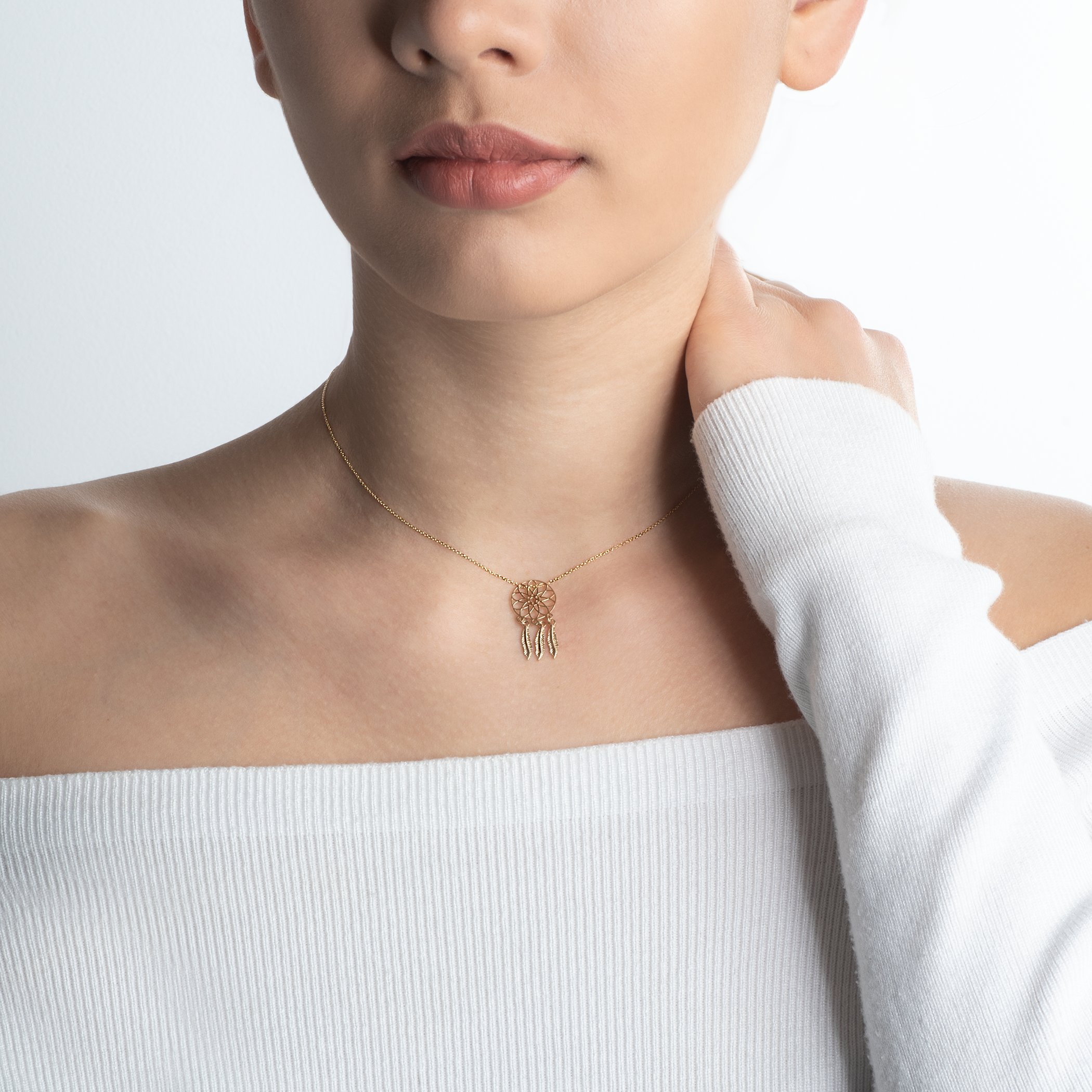 Naszyjnik łapacz snów Savicki: złoty - 5