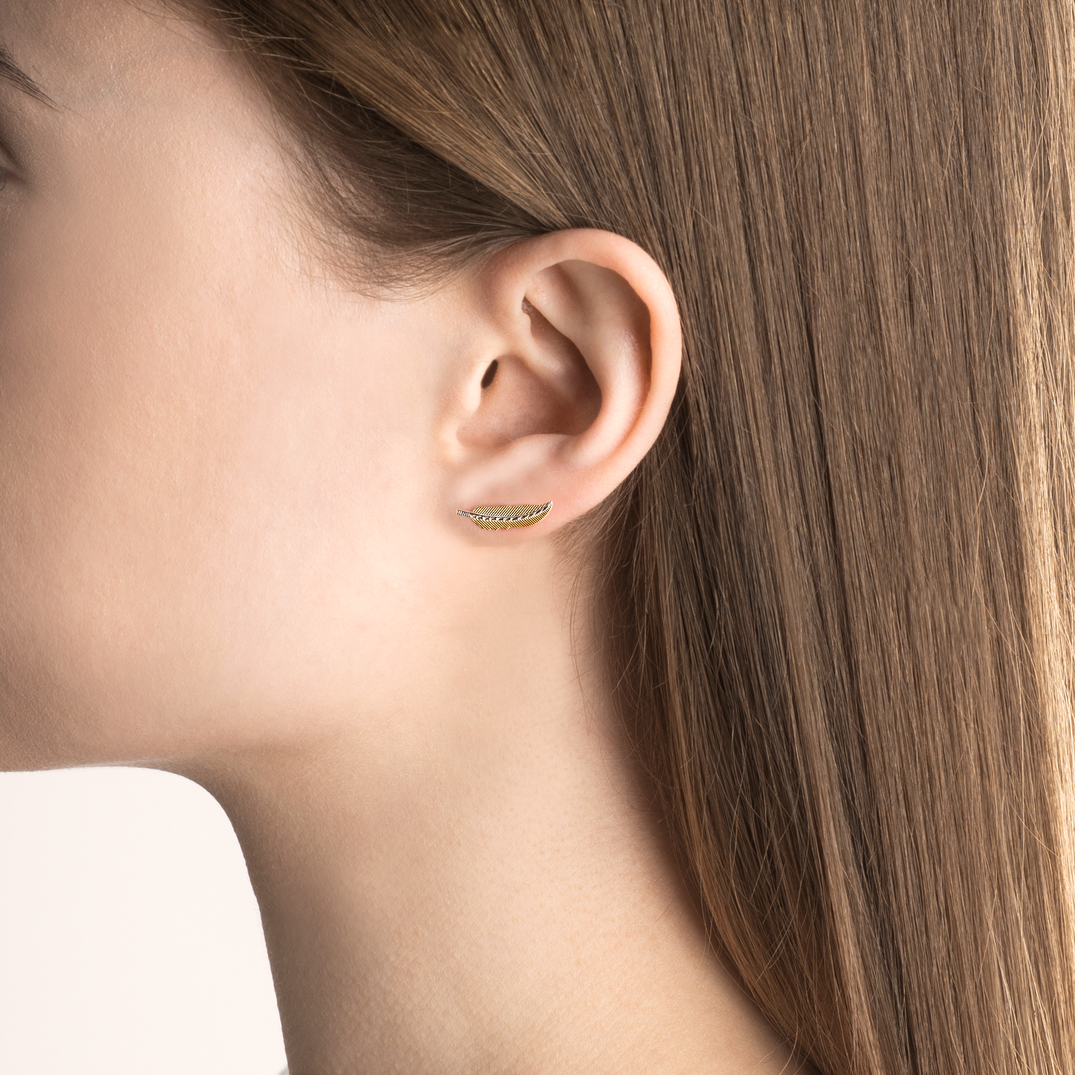 Kolczyki liście Savicki: złote - 5