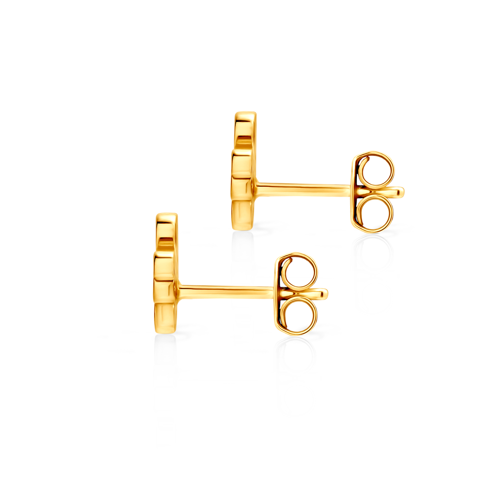 Kolczyki koniczynki Savicki: złote, cyrkonie - 3