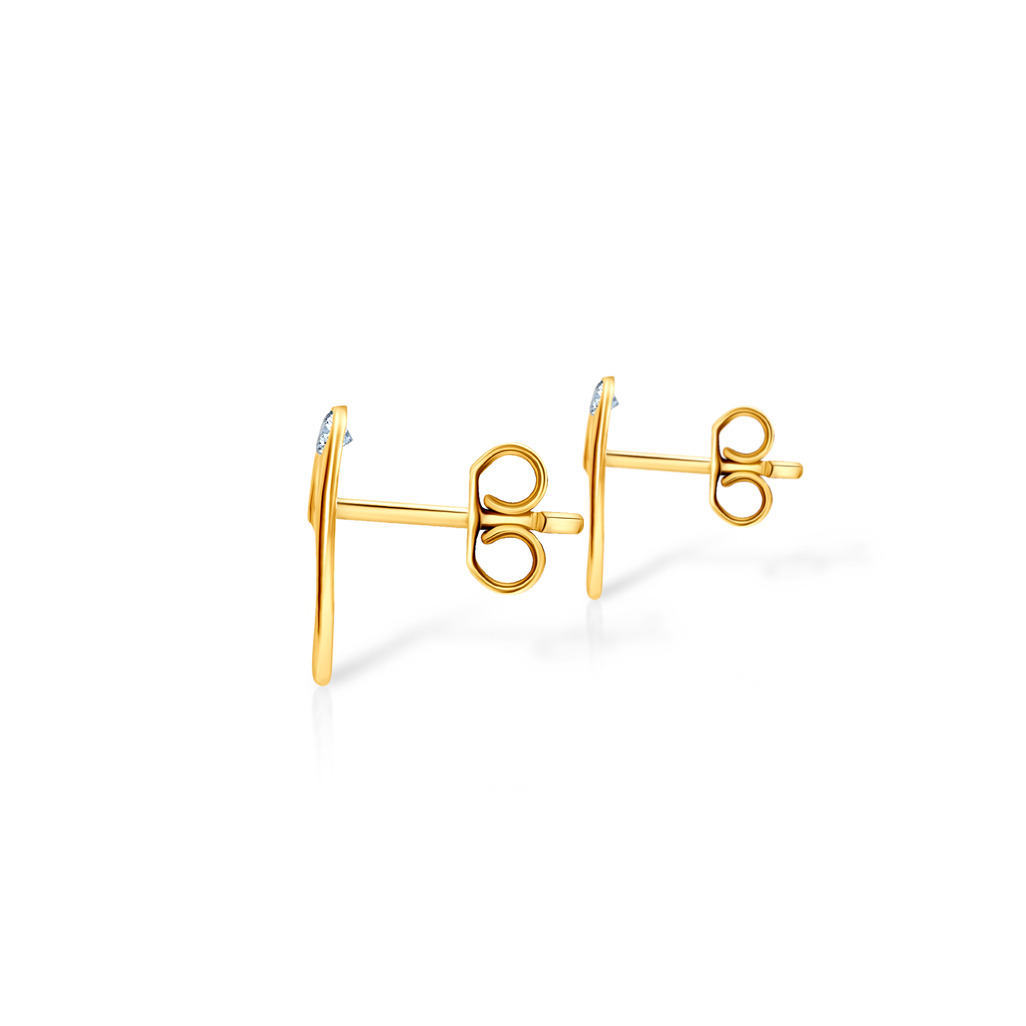 Kolczyki serduszka Savicki: złote, cyrkonie - 3