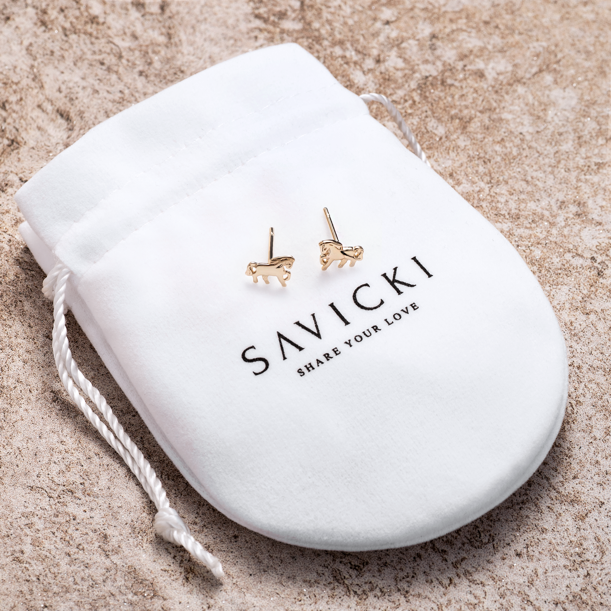 Kolczyki konie Savicki: złote - 4