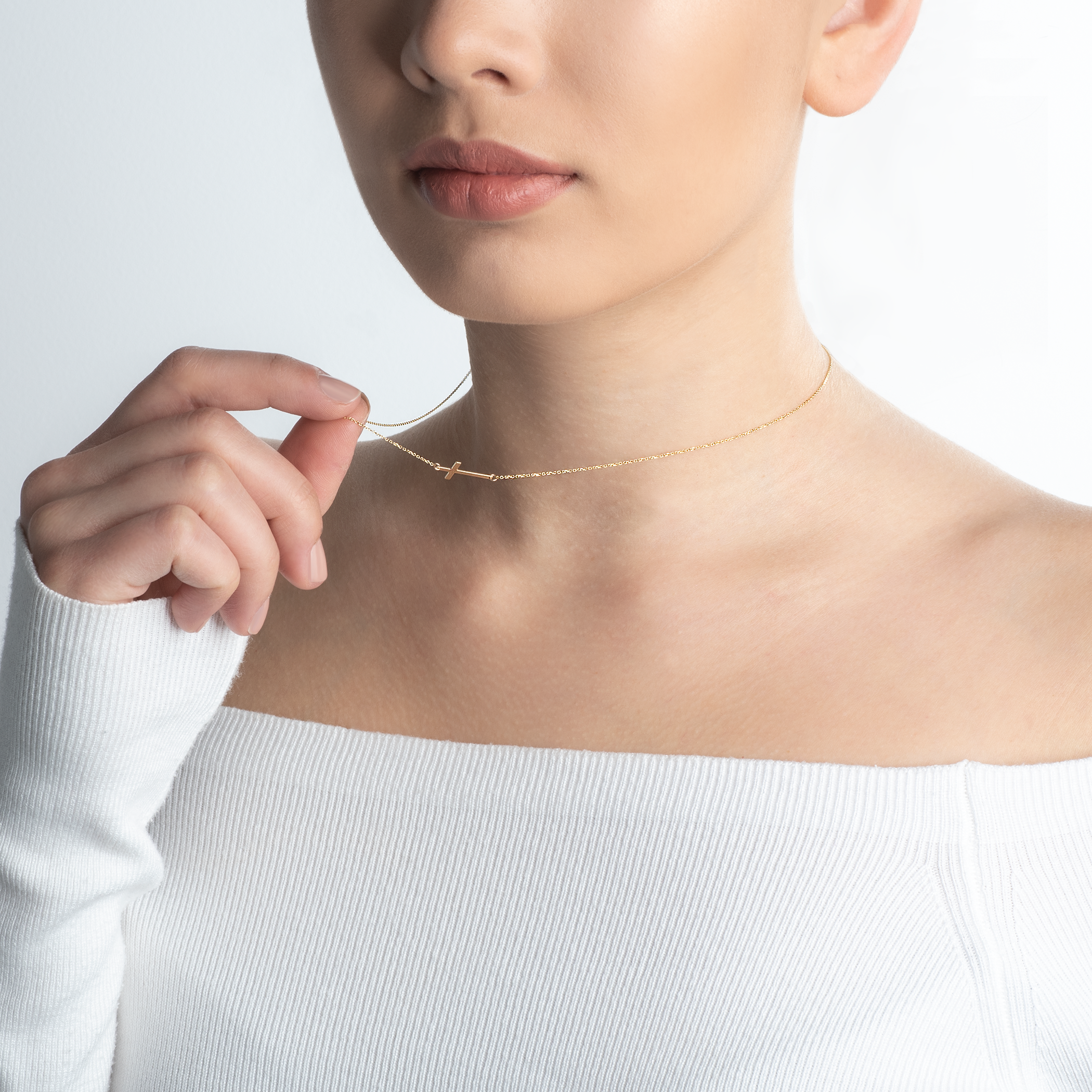 Naszyjnik krzyżyk Savicki: złoty - 5