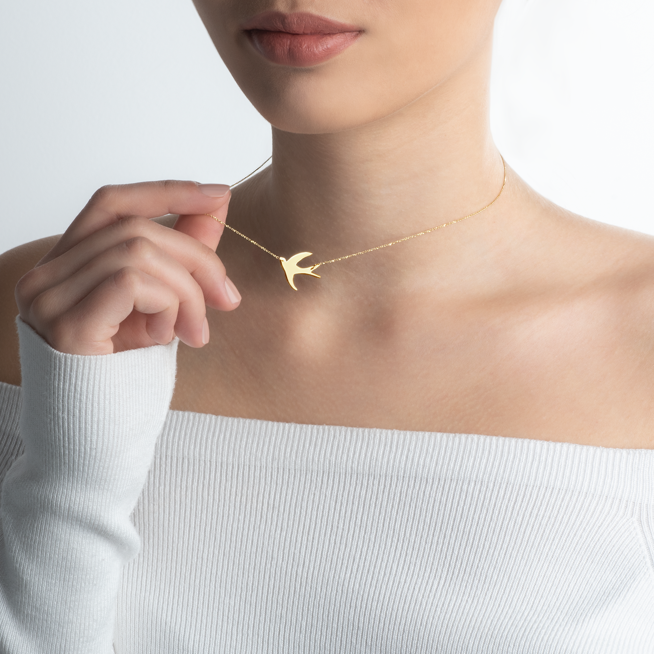 Naszyjnik jaskółka Savicki: złoty - 5