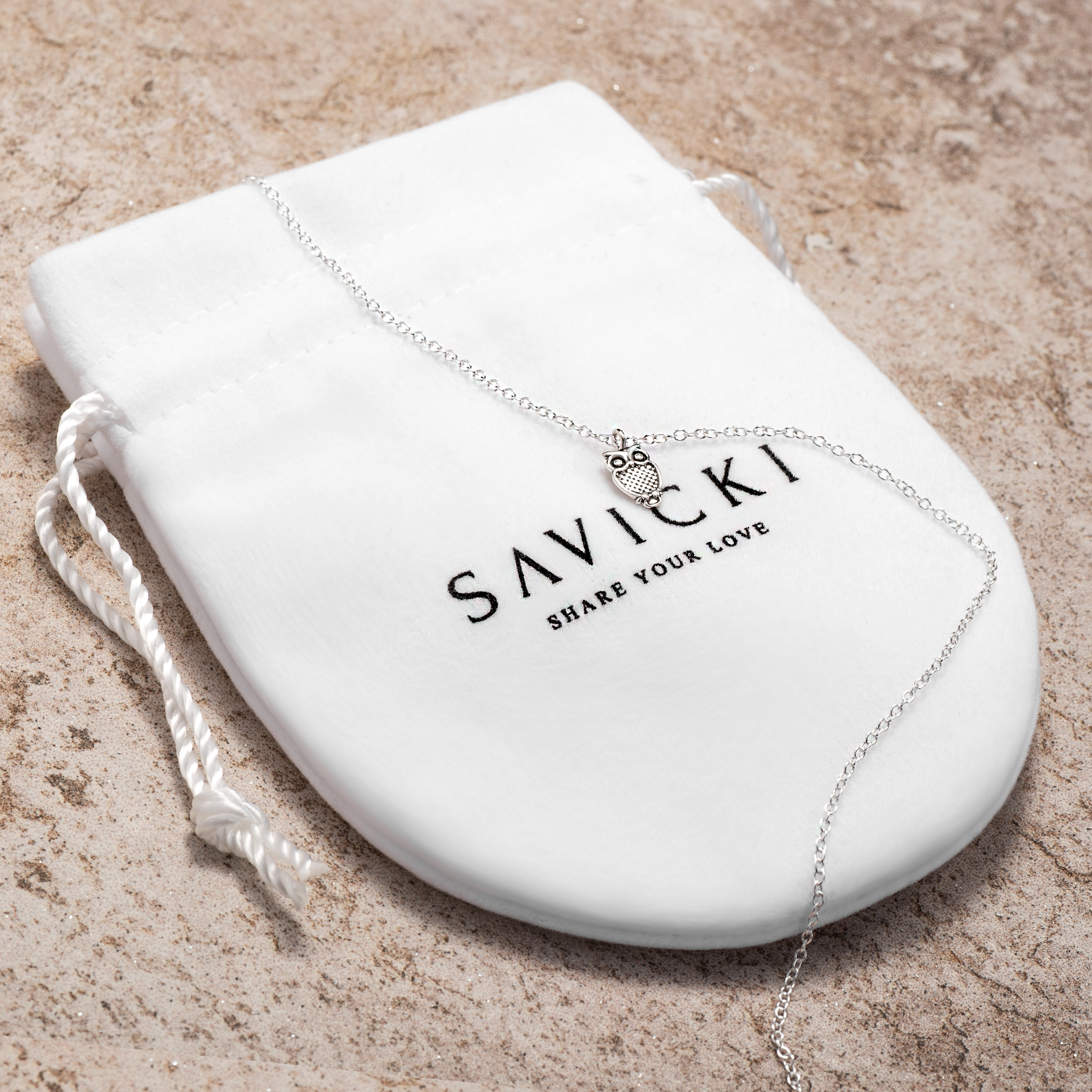 Naszyjnik sowa Savicki: srebrny - 3