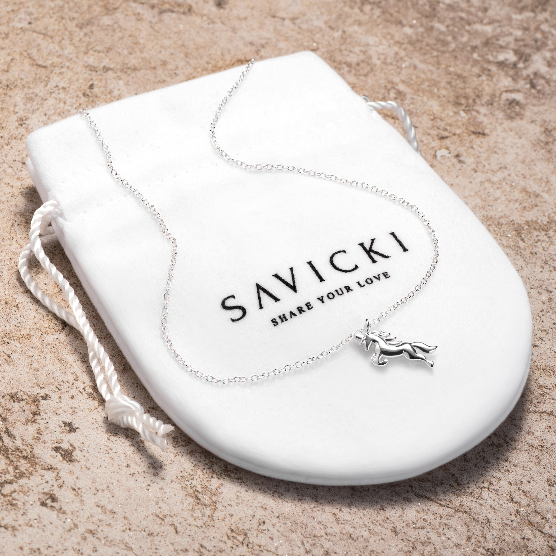 Naszyjnik jednorożec Savicki: srebrny - 3