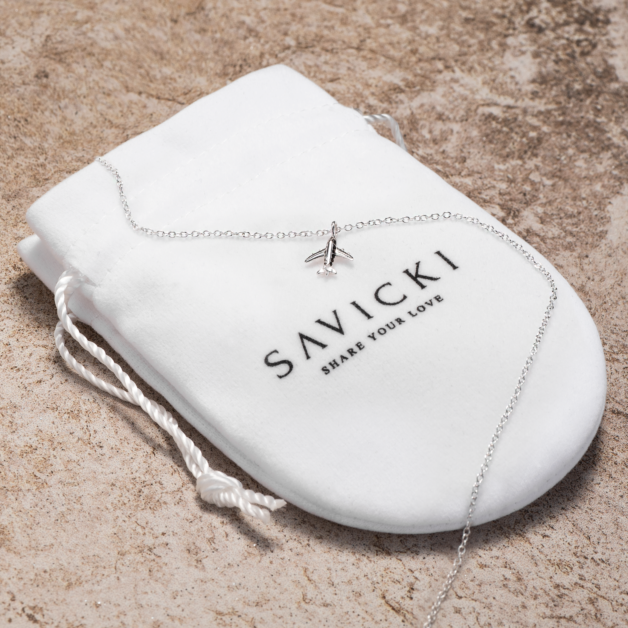 Naszyjnik samolot Savicki: srebrny - 3