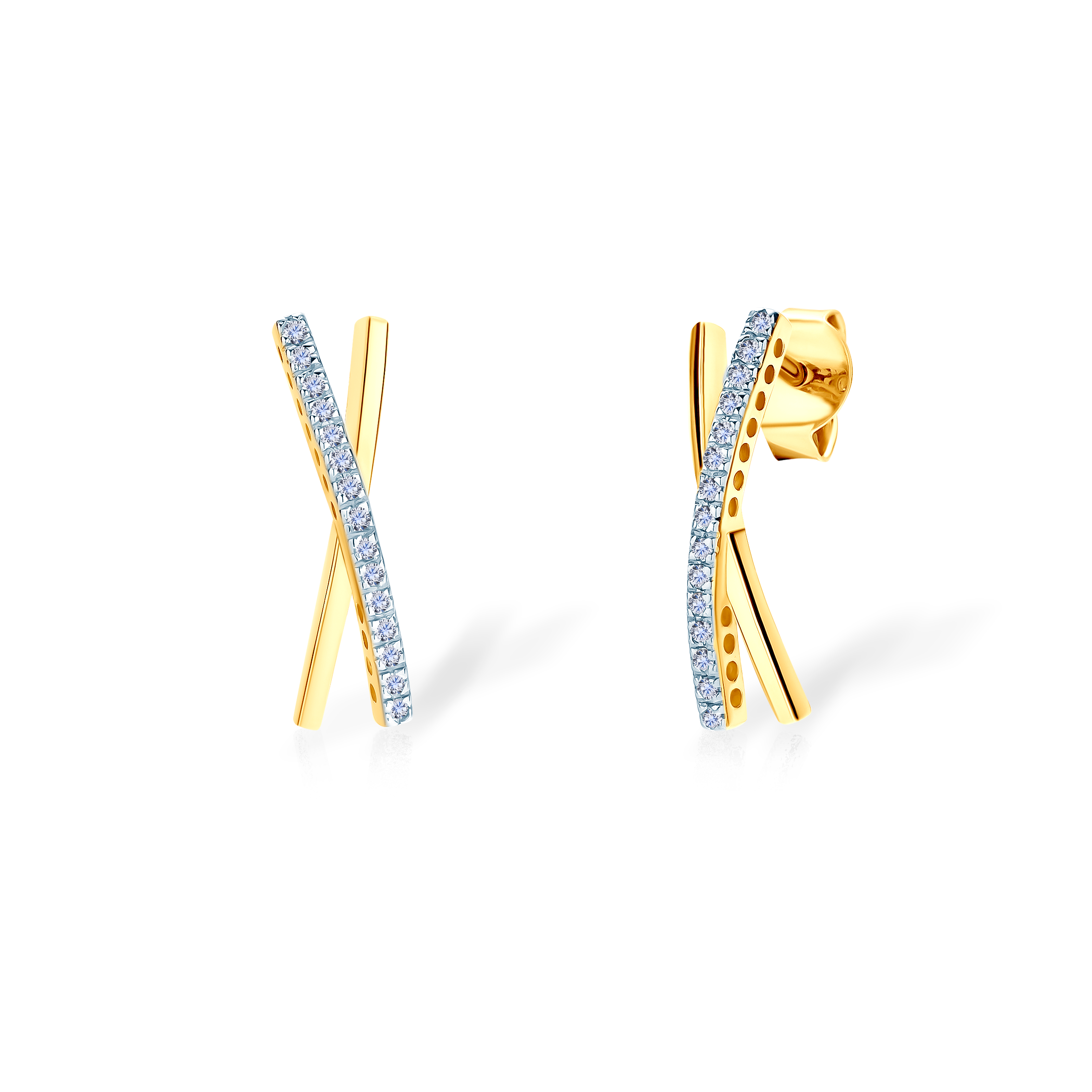 Kolczyki Savicki: złote, cyrkonie