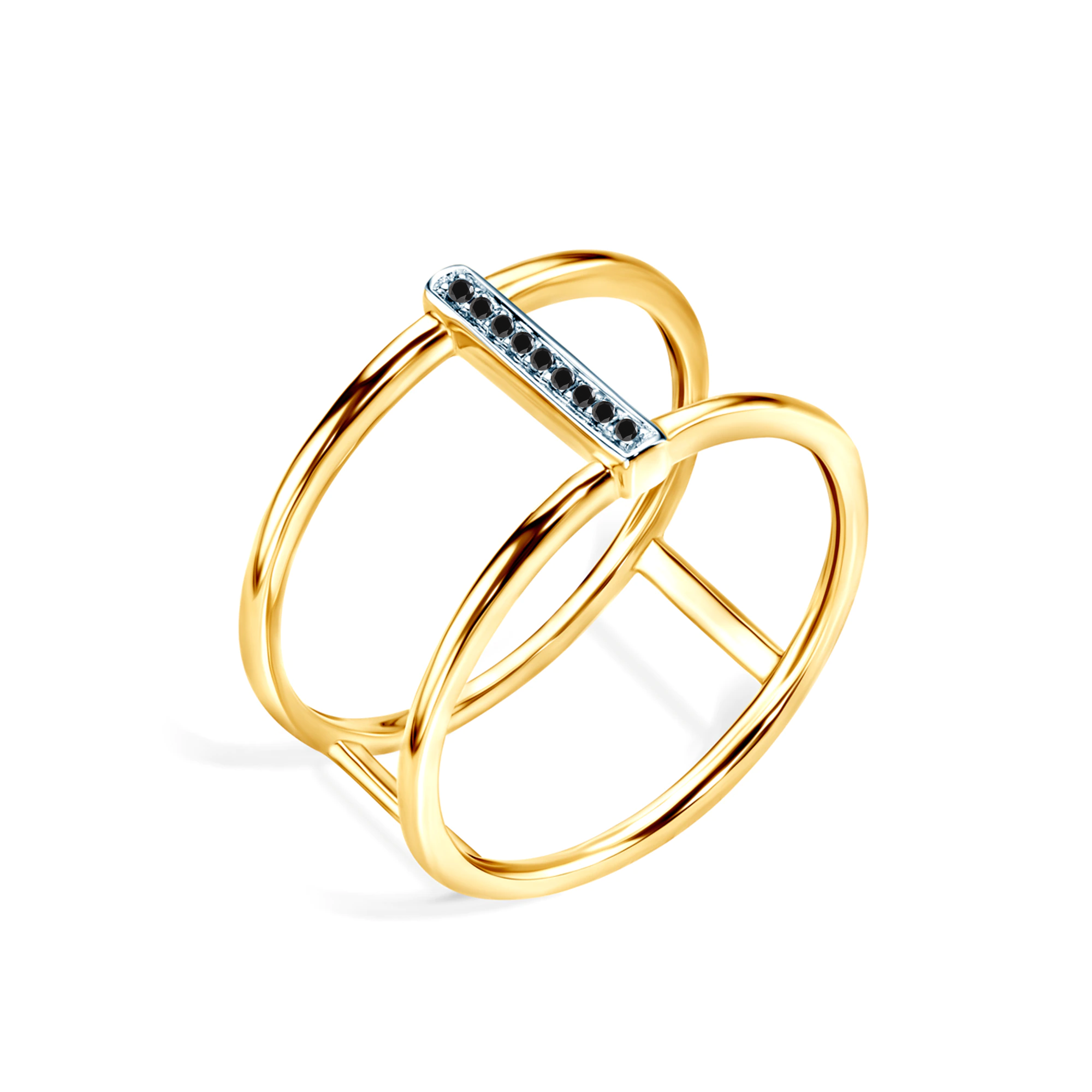 Pierścionek SAVICKI: dwukolorowe złoto, diamenty