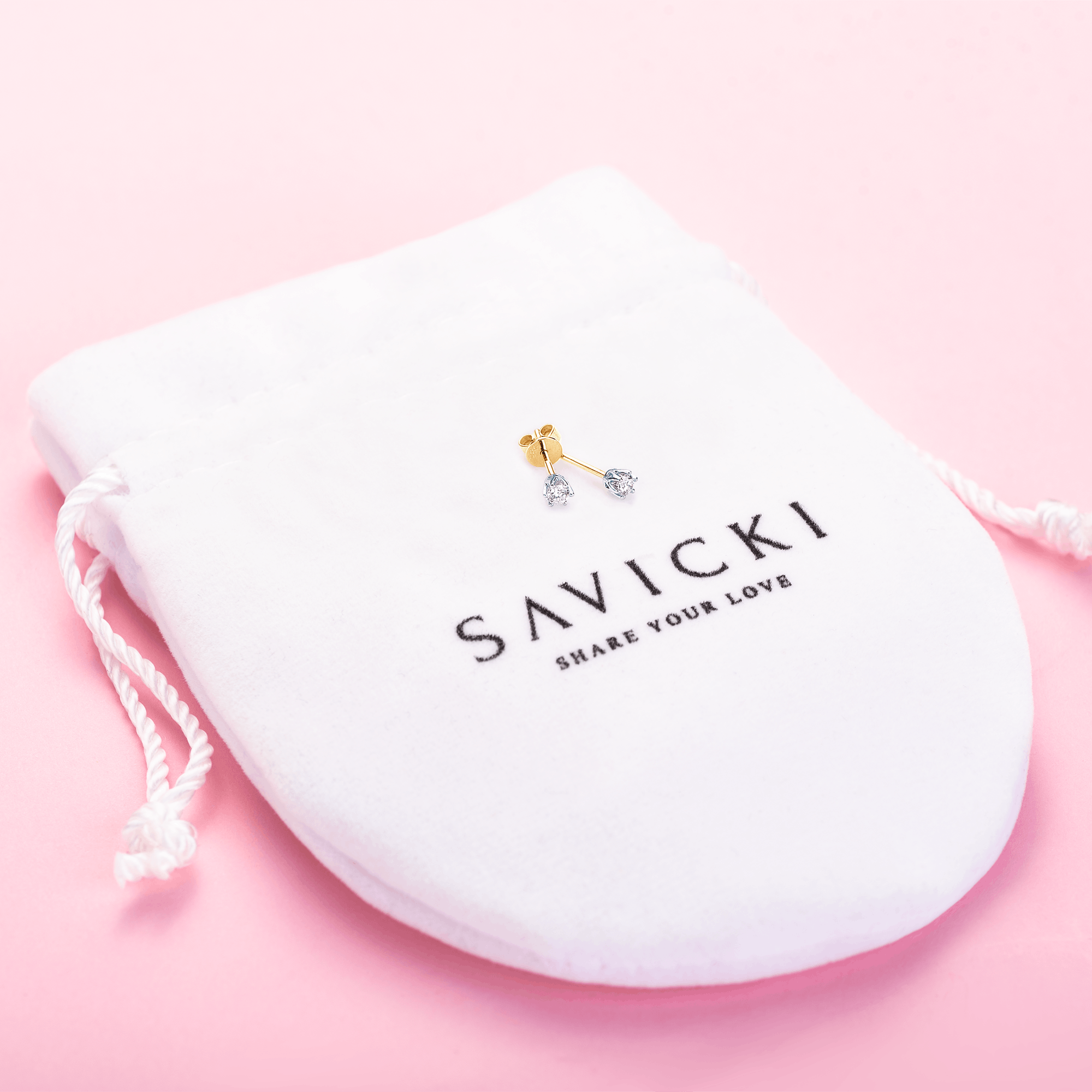 Kolczyki Savicki: dwukolorowe złoto, diamenty