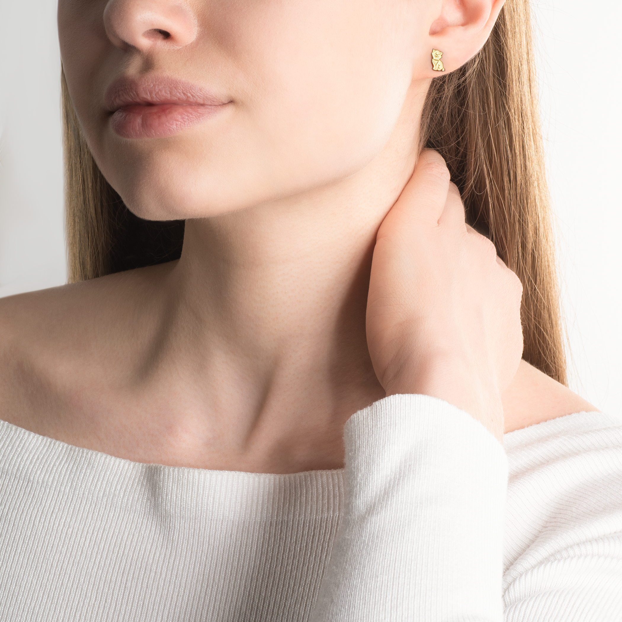 Kolczyki koty Savicki: złote - 6