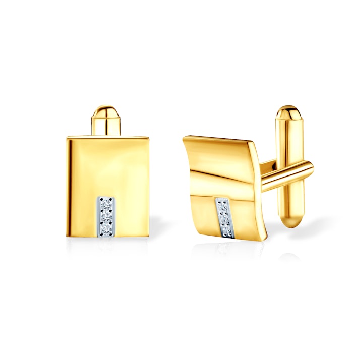 Spinki do mankietów Savicki: złote, diamenty