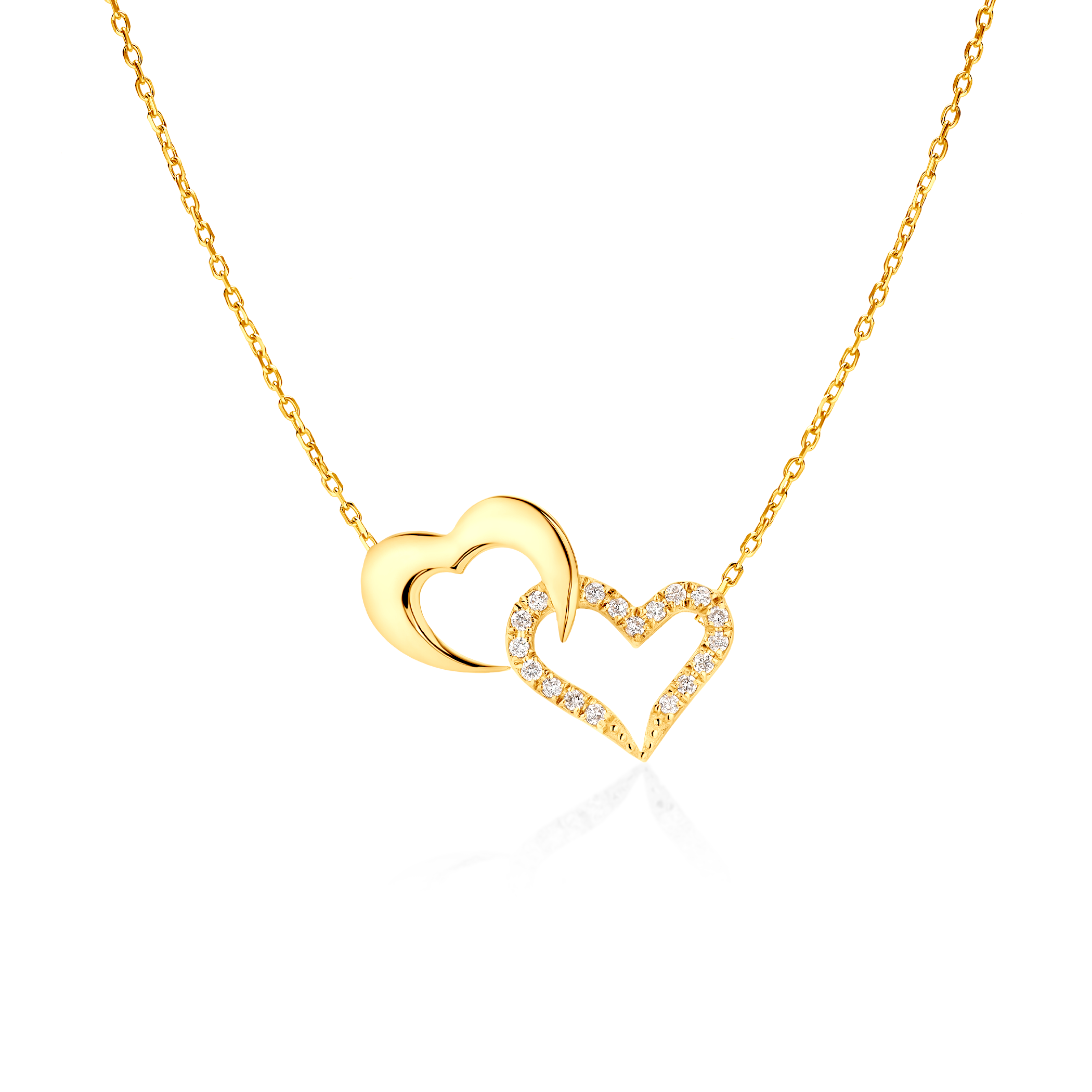 Naszyjnik serce Savicki: złoty, diamenty