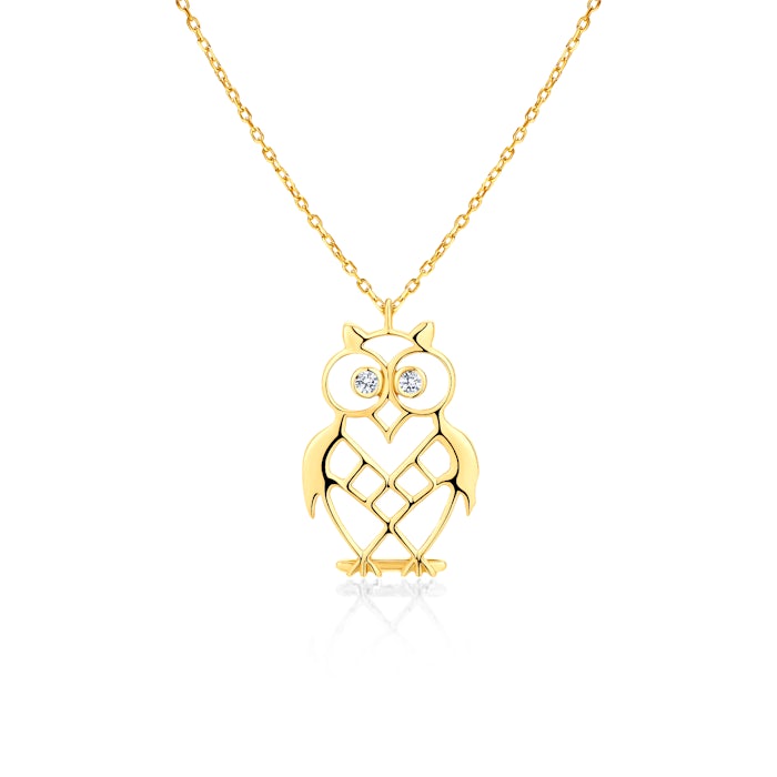 Necklace Owl Savicki: silver, diamonds