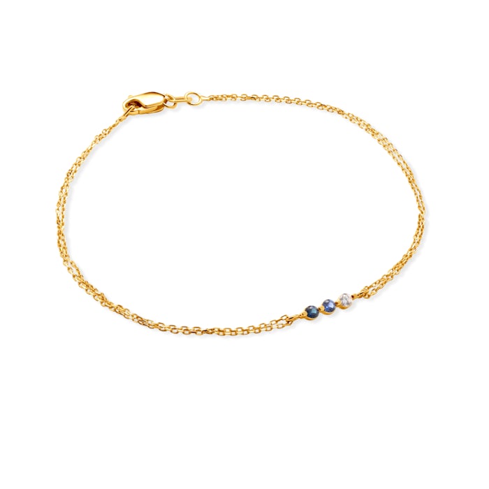 Bransoletka Savicki: złota, niebieskie szafiry, diament