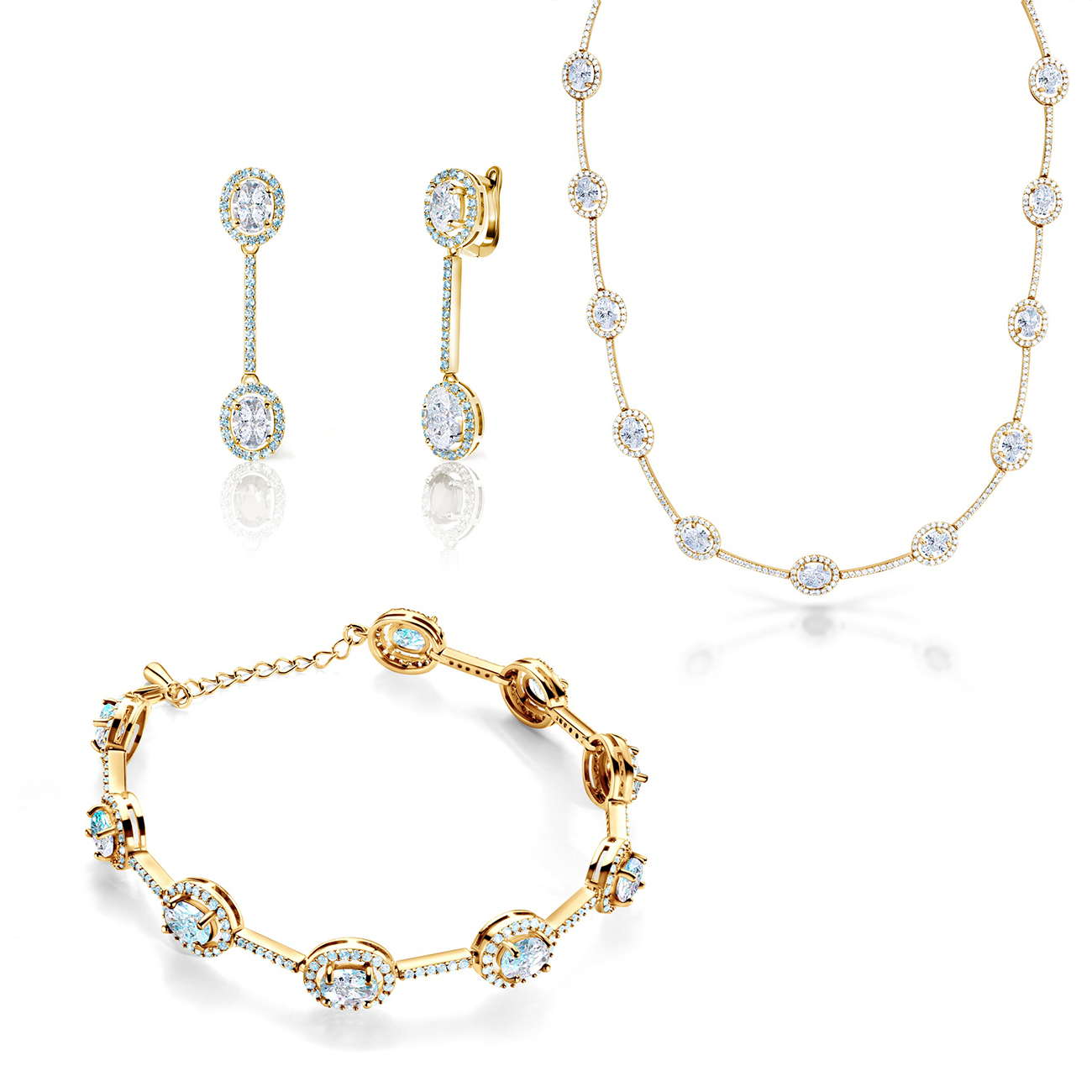 Sada šperků Swan Lake: žluté zlato, diamanty