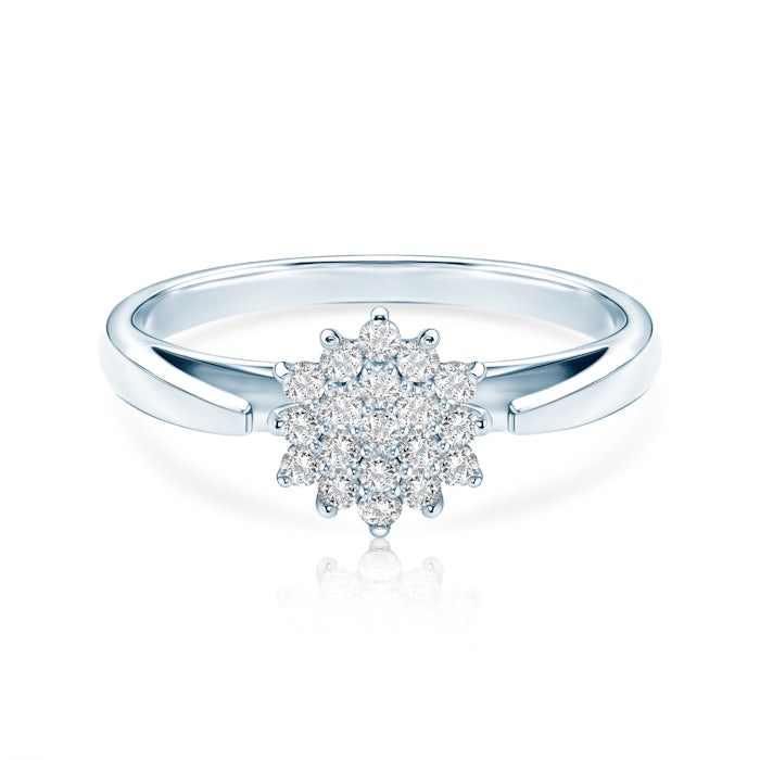 Prsteň SAVICKI: biele zlato, diamanty