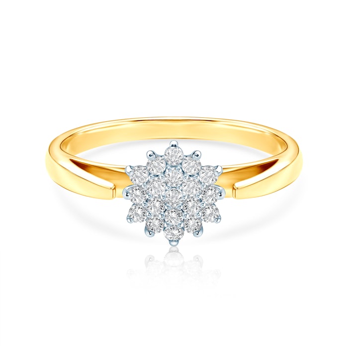 Engagement Ring: two colour gold, diamond