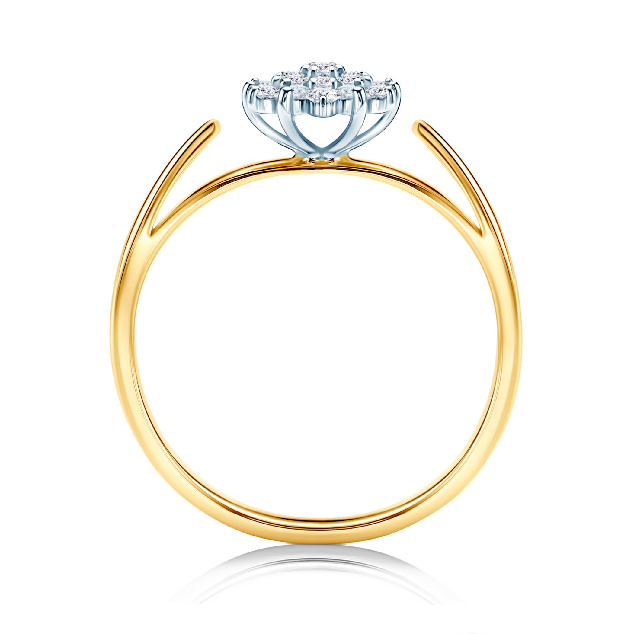 Pierścionek SAVICKI: dwukolorowe złoto, z diamentami