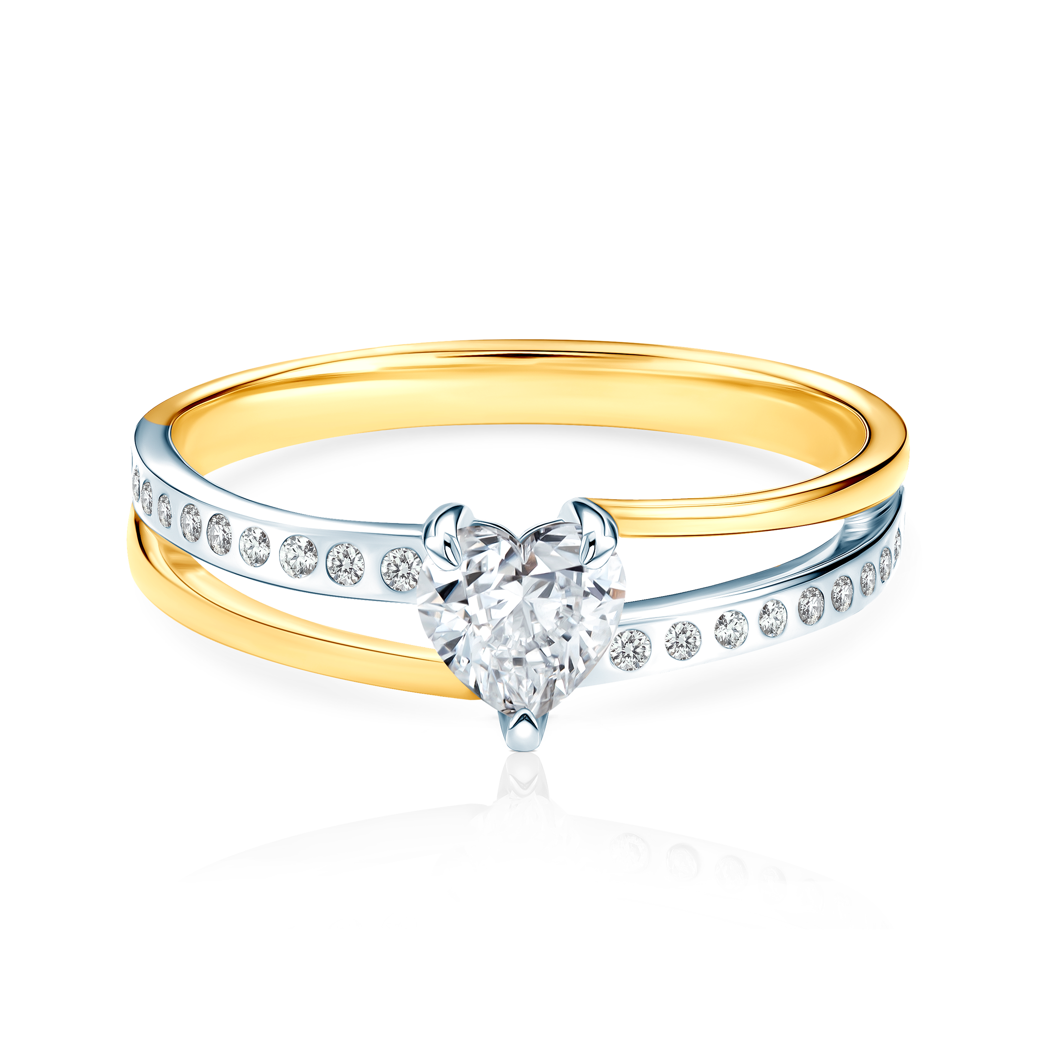 Pierścionek zaręczynowy SAVICKI: dwukolorowe złoto, z diamentami