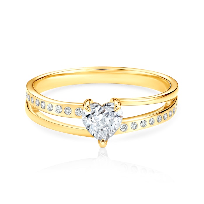 Zásnubný prsteň SAVICKI: žlté zlato, diamanty