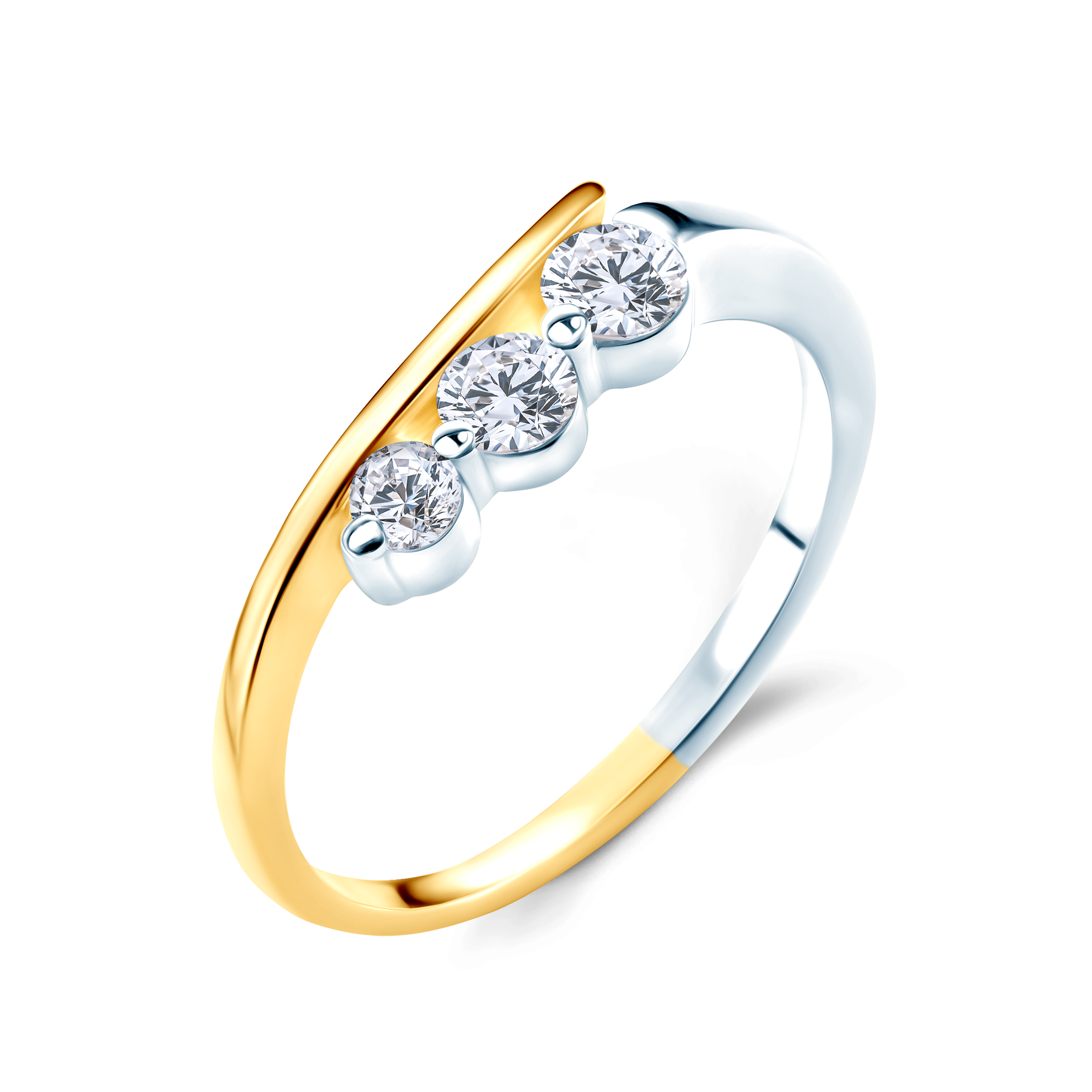 Pierścionek zaręczynowy Classical Inspiration: dwukolorowe złoto, z diamentami