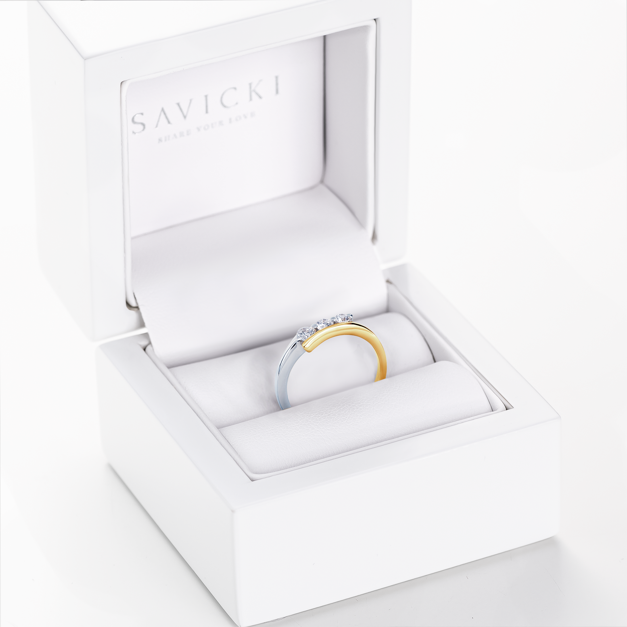 Pierścionek zaręczynowy Classical Inspiration: dwukolorowe złoto, z diamentami