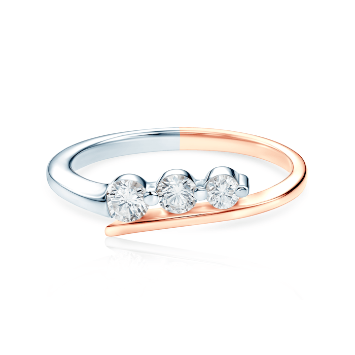 Zásnubný prsteň Classical Inspiration: dvojfarebné zlato, diamanty