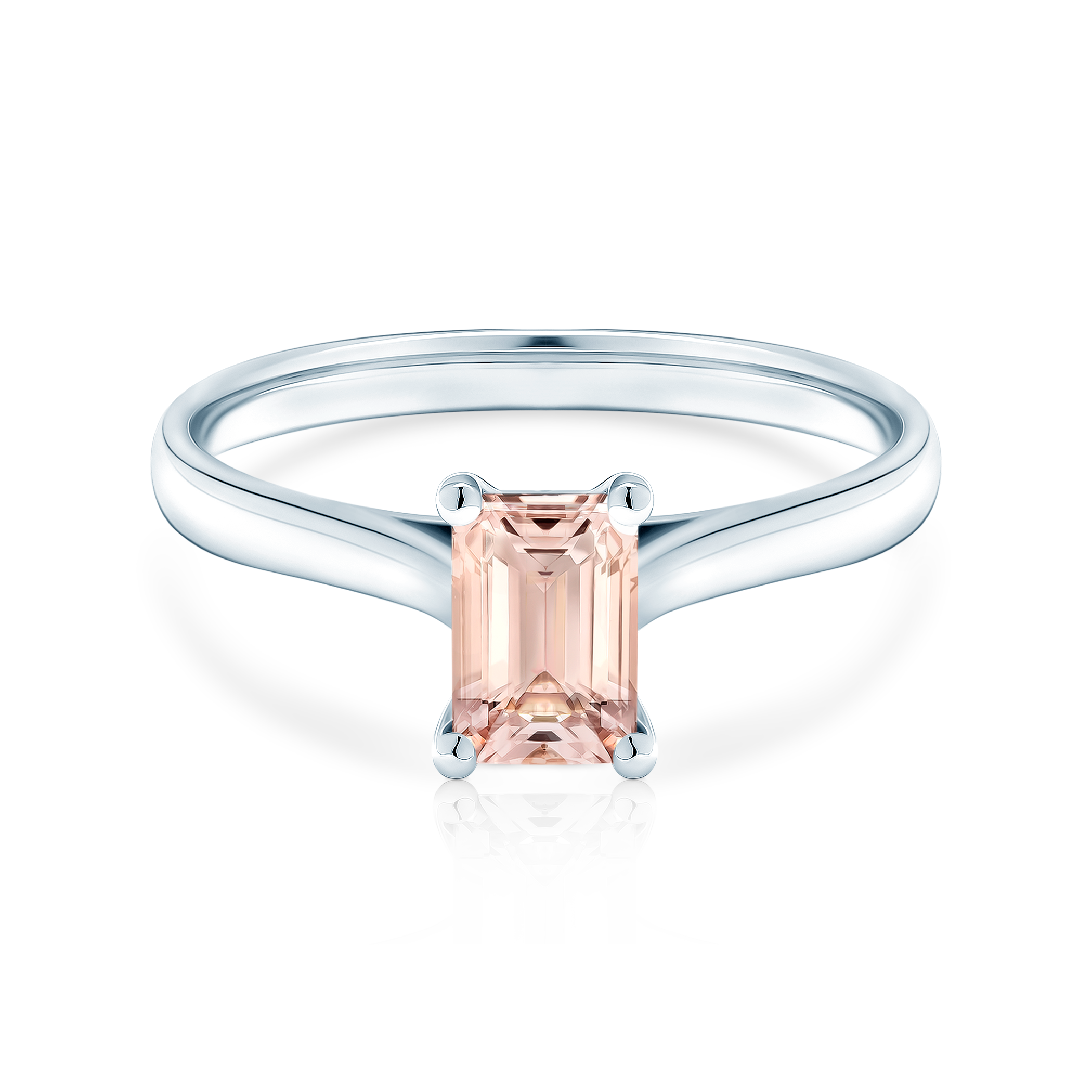 Pierścionek zaręczynowy SAVICKI: białe złoto, morganit