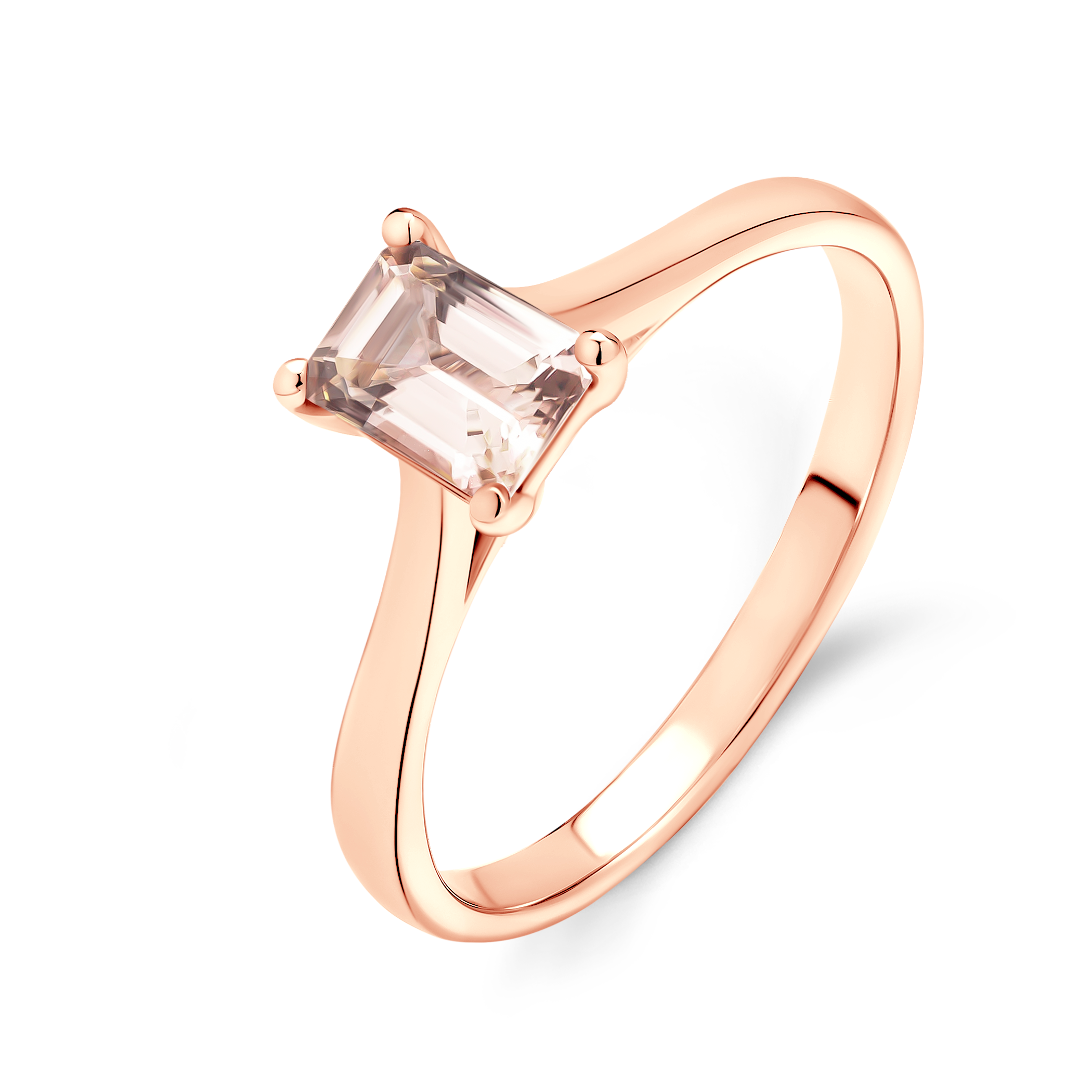 Pierścionek zaręczynowy SAVICKI: różowe złoto, morganit
