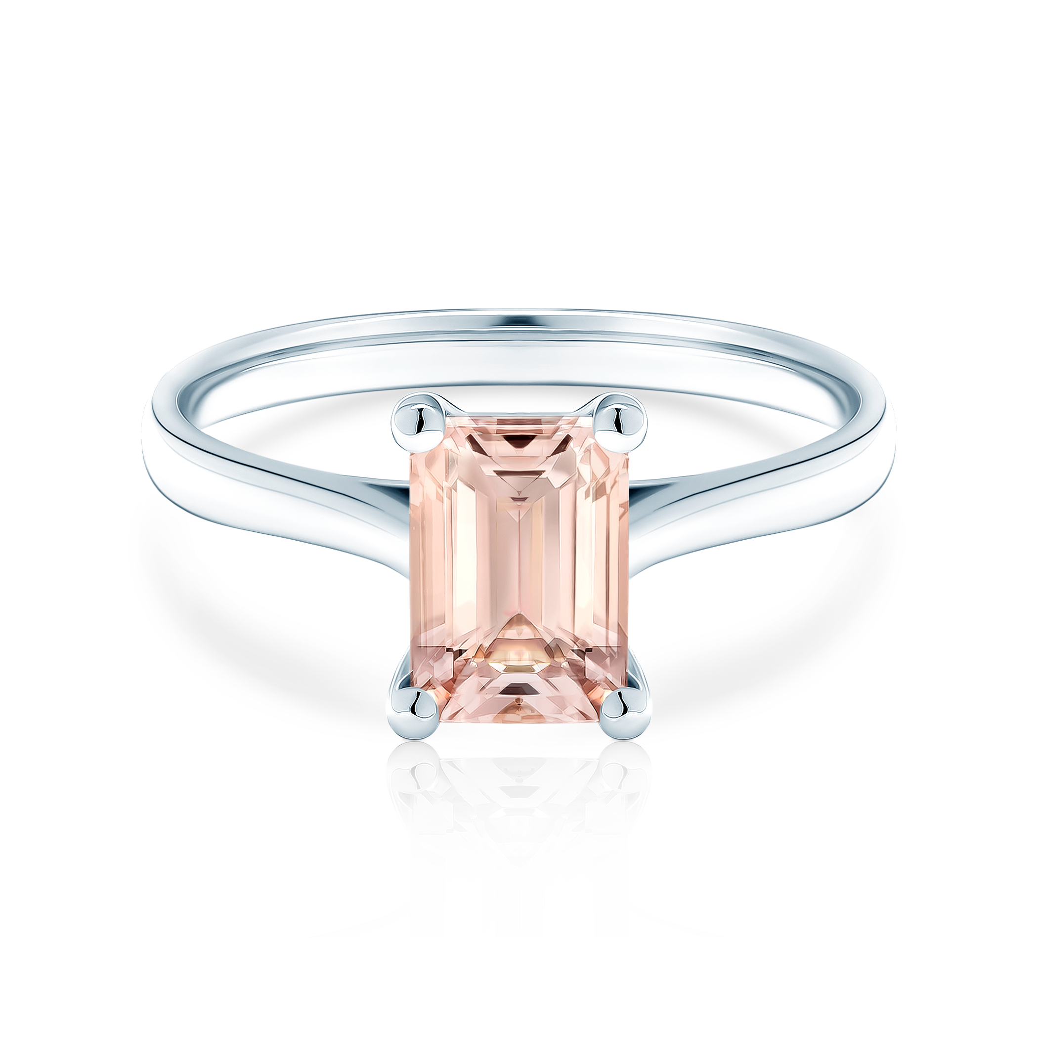 Pierścionek zaręczynowy SAVICKI: białe złoto, morganit