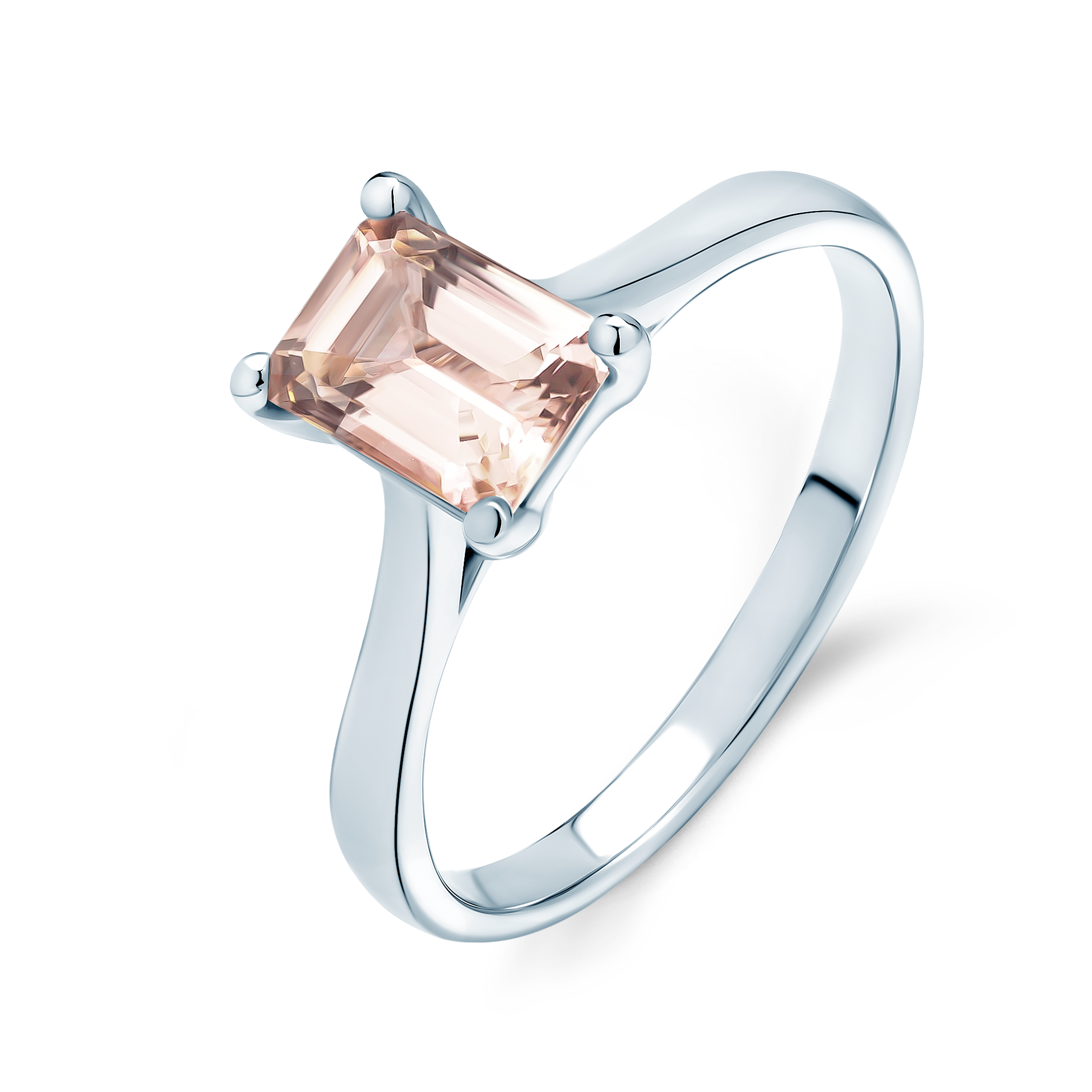 Pierścionek zaręczynowy SAVICKI: białe złoto, morganit