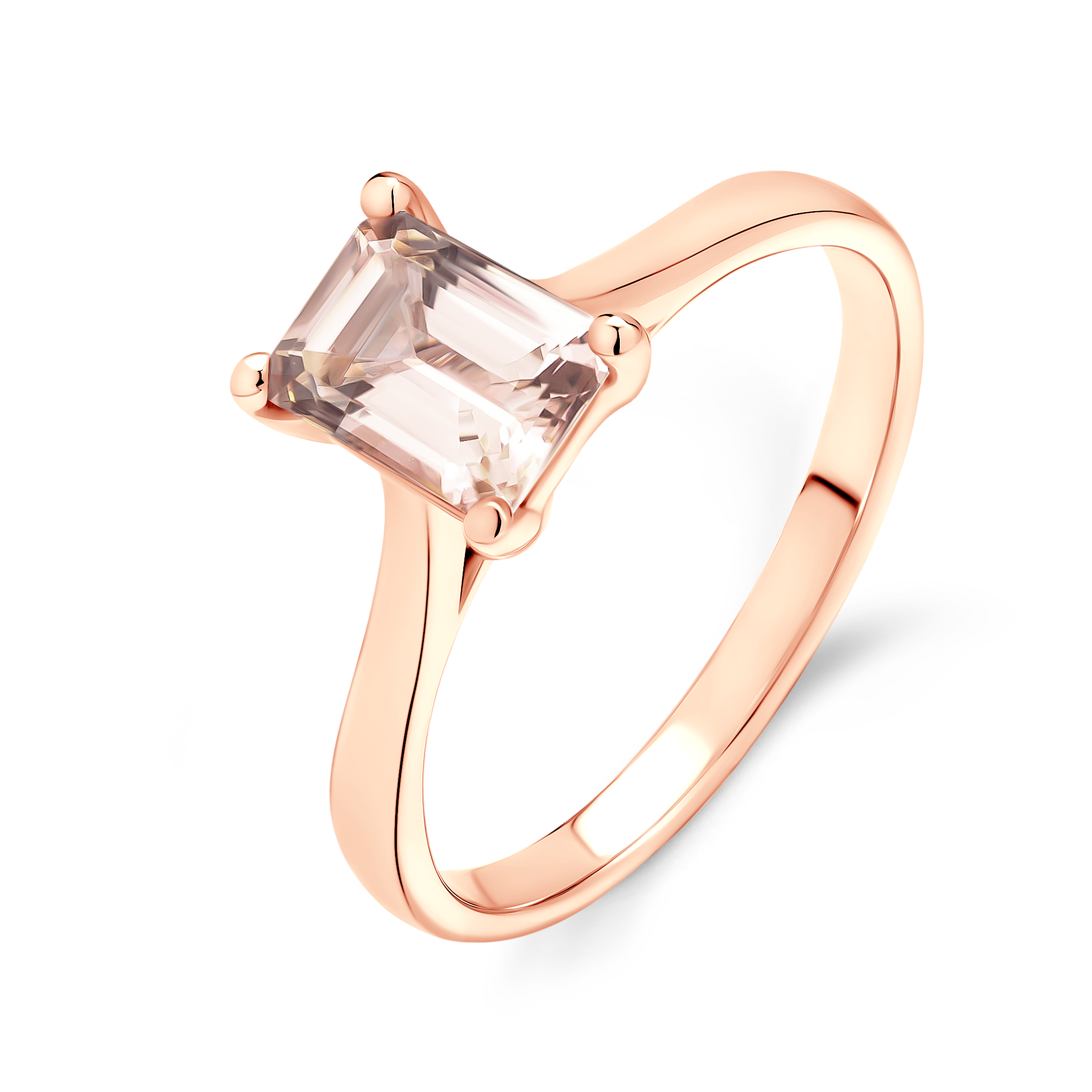 Pierścionek zaręczynowy SAVICKI: różowe złoto, morganit