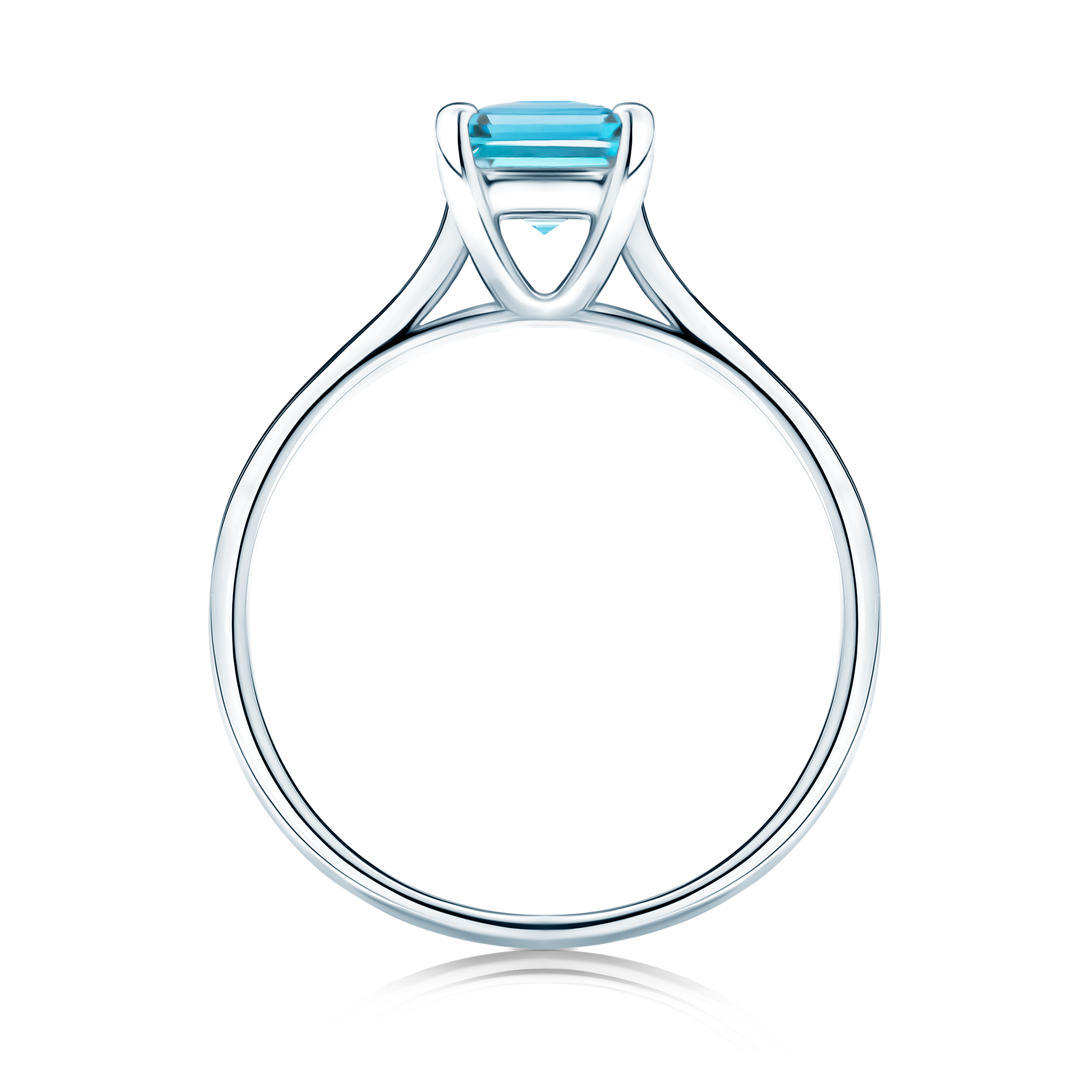 Verlobungsring SAVICKI: Weißgold, Aquamarin