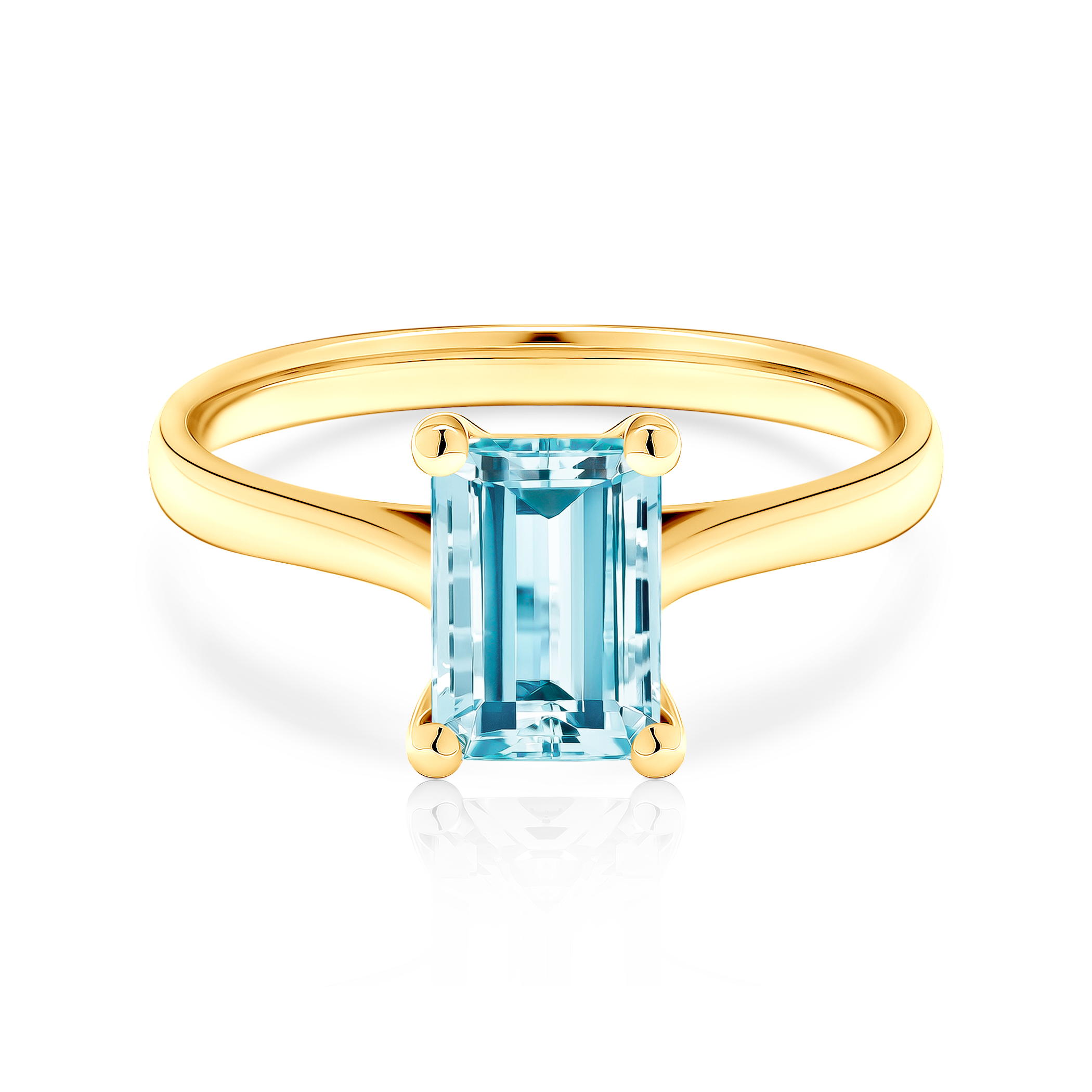 Pierścionek zaręczynowy SAVICKI: złoty, akwamaryn