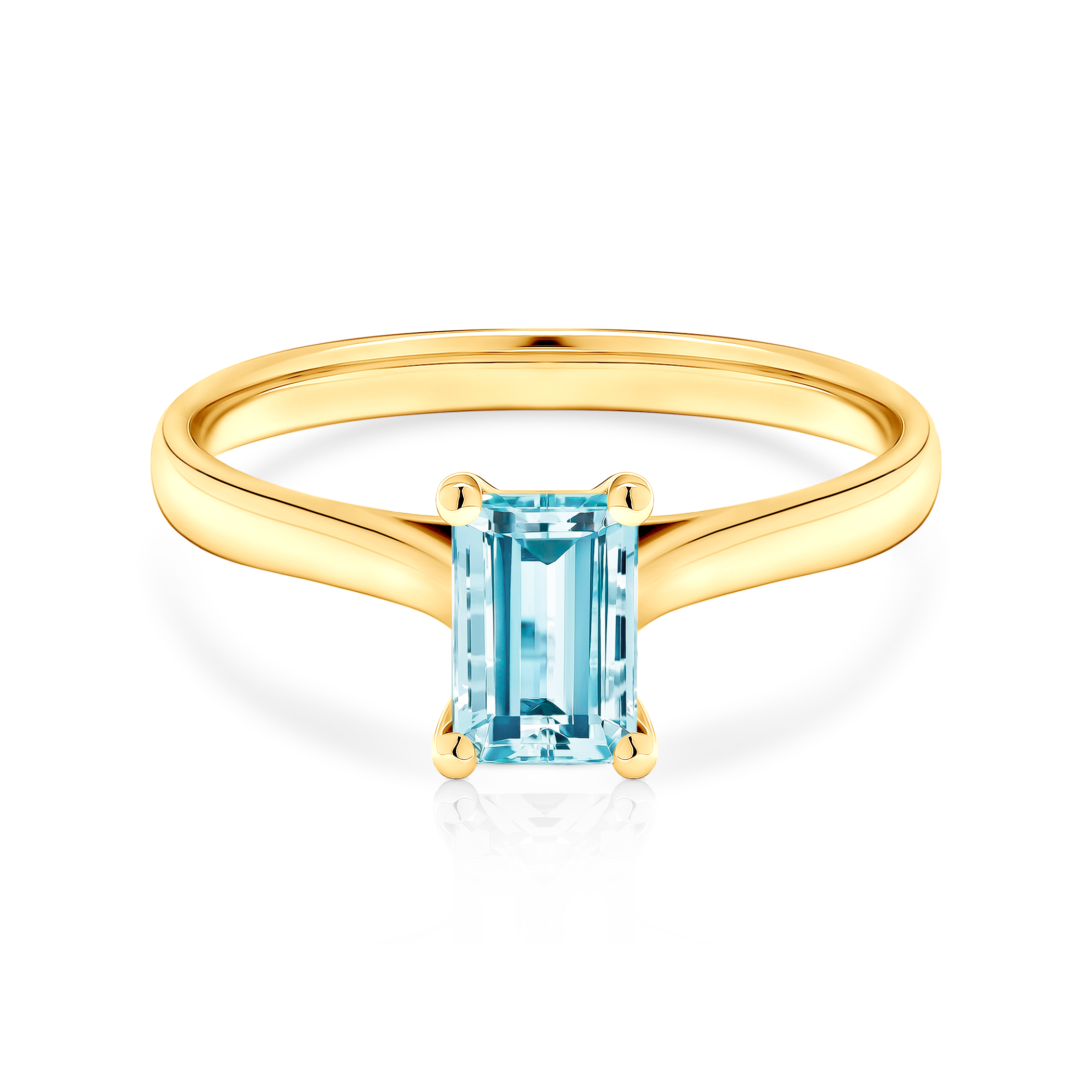 Pierścionek zaręczynowy SAVICKI: złoty, akwamaryn