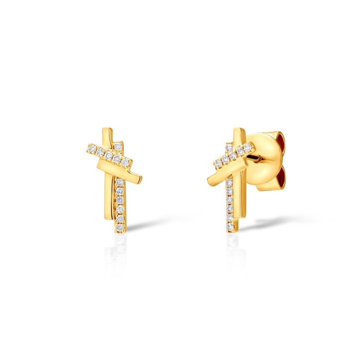 Kolczyki Savicki: złote, diamenty