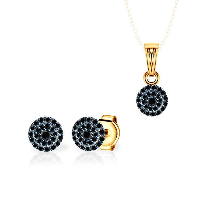 Sada šperků SAVICKI: dvoubarevné zlato, černé diamanty