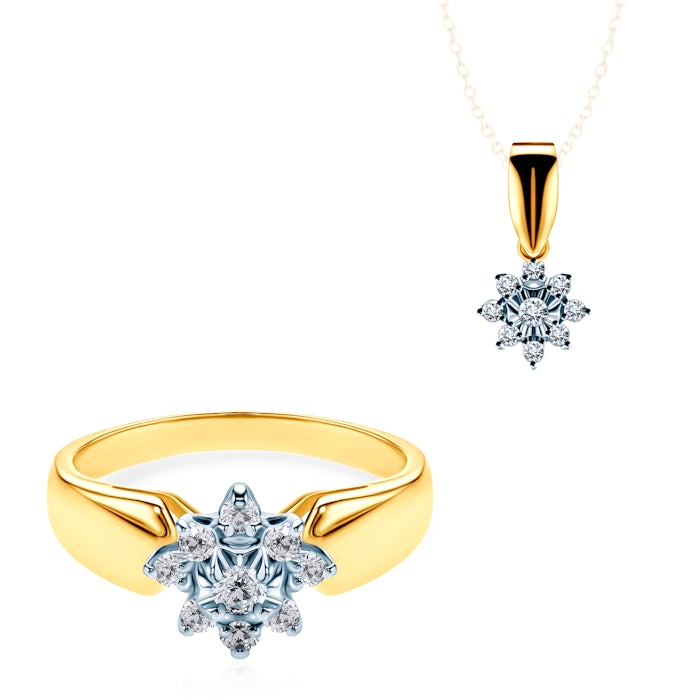 Sada šperků SAVICKI: dvoubarevné zlato, diamanty