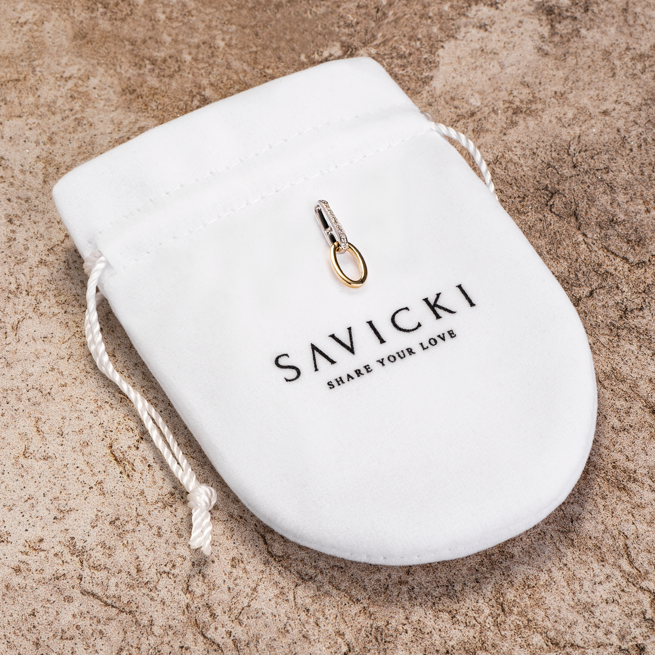 Zawieszka Savicki: dwukolorowe złoto, diamenty - 3