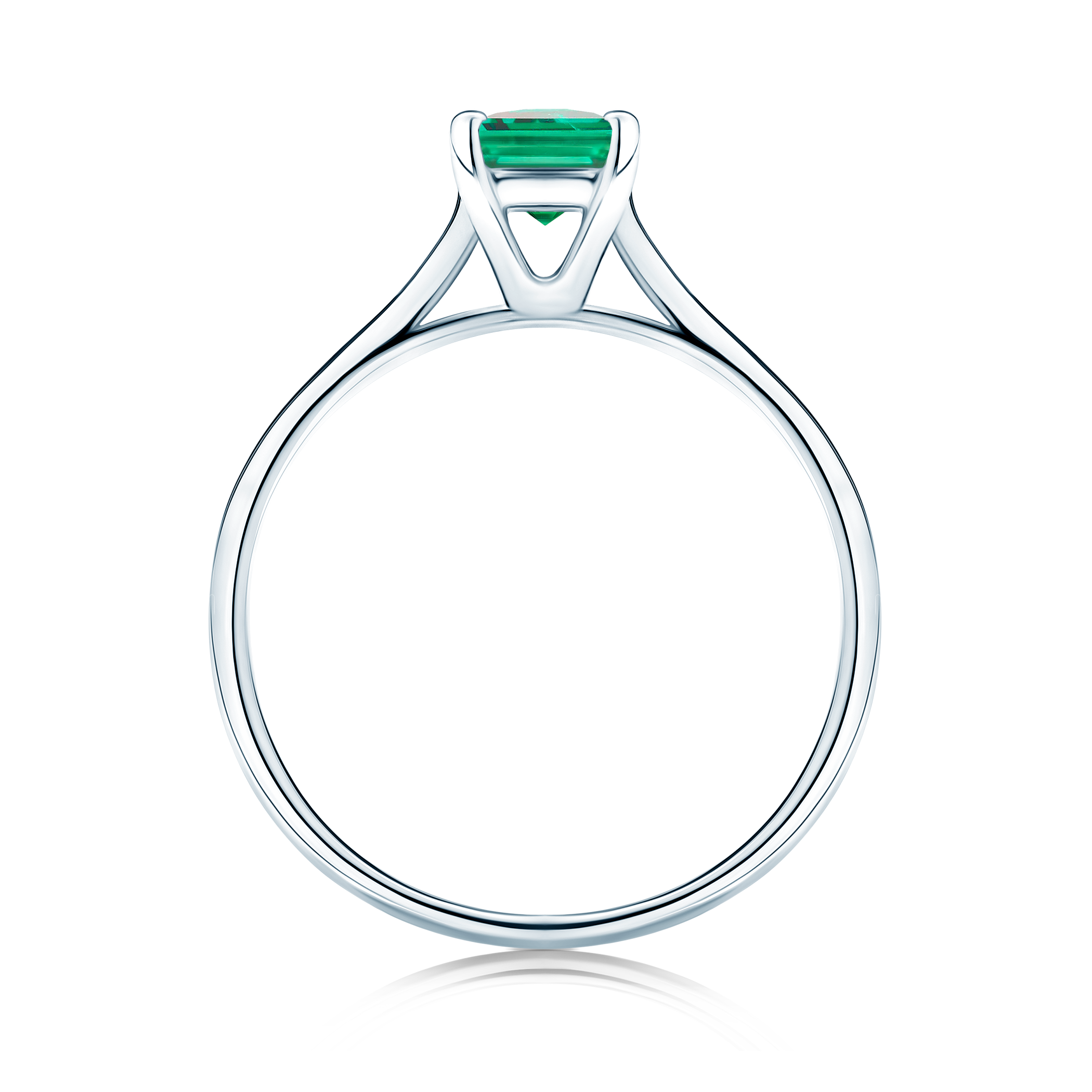 Pierścionek zaręczynowy SAVICKI: białe złoto, szmaragd