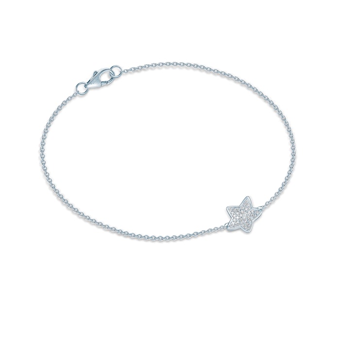 Náramek hvězda SAVICKI: bílé zlato, diamanty