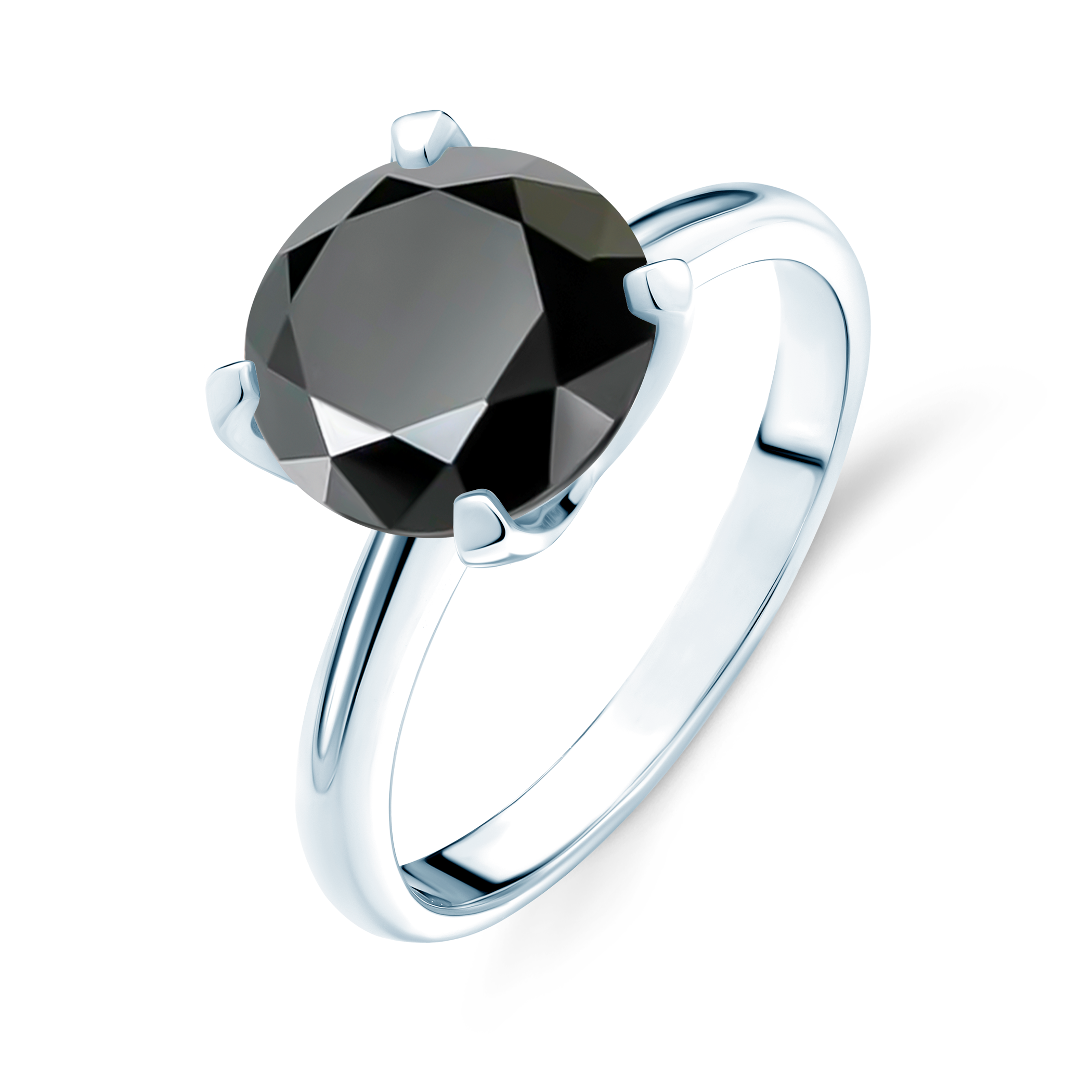 Verlobungsring Savicki: Weißgold, Schwarz Diamant