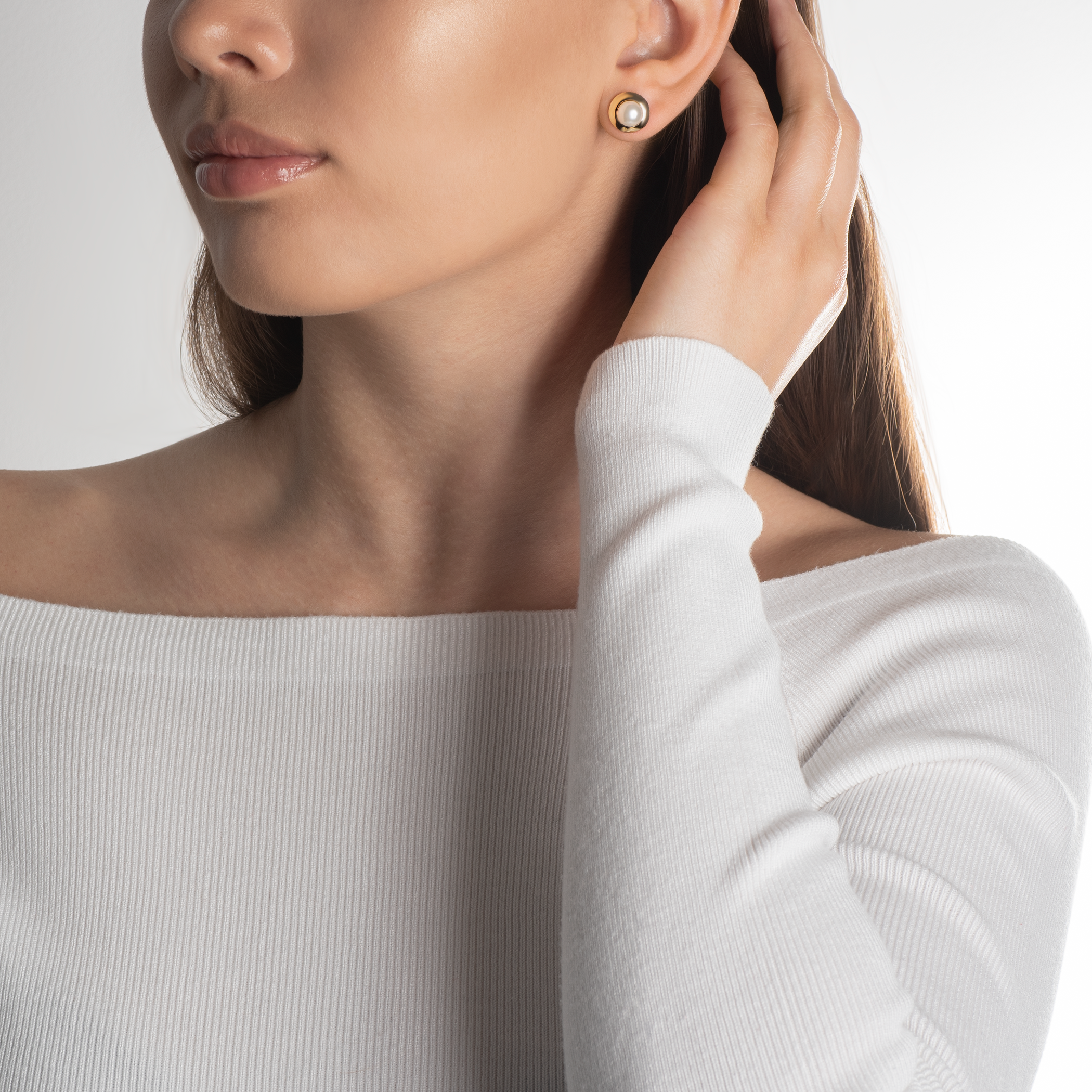 Kolczyki koła Savicki: złote, perły